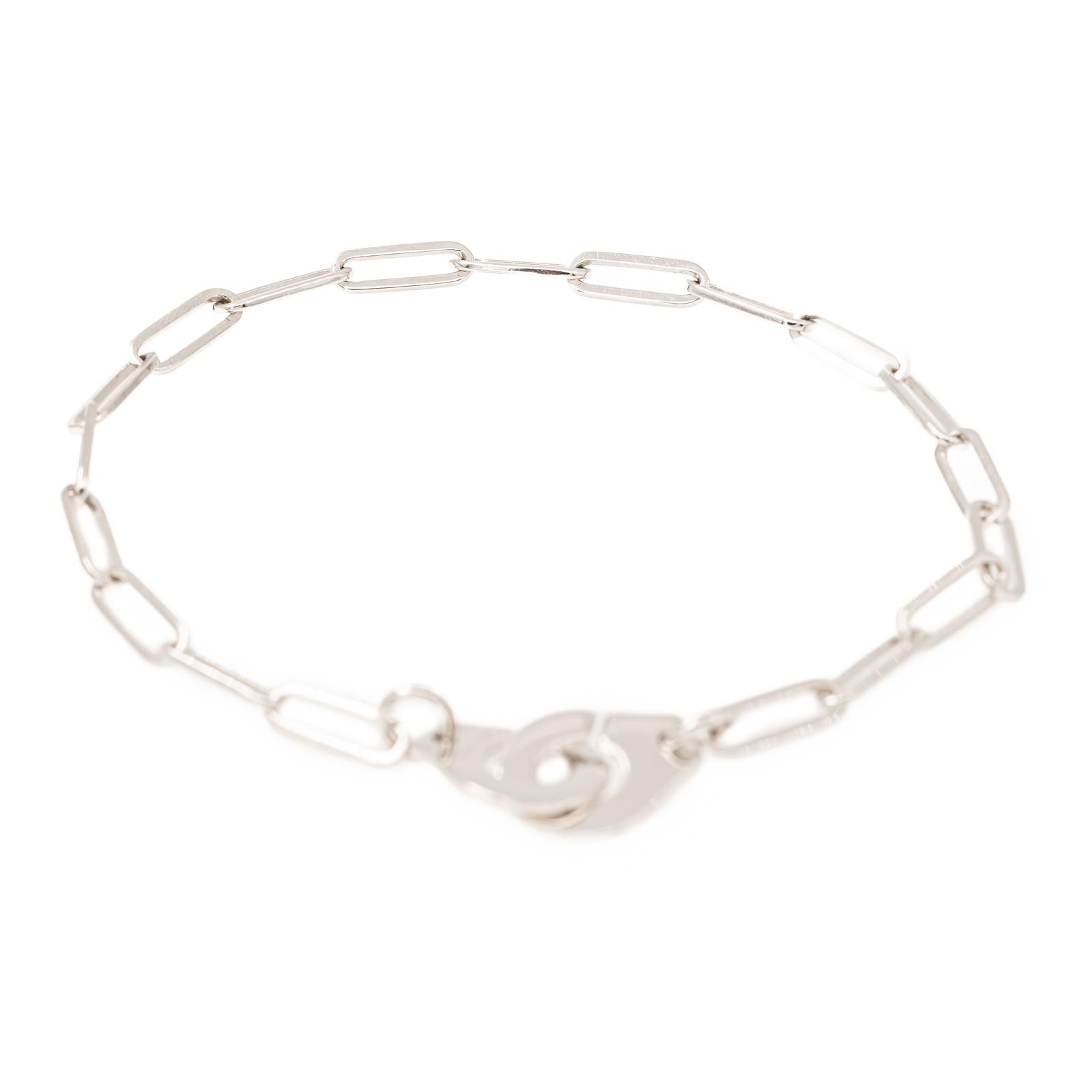 Dinh Van White Gold Handcuff Bracelet