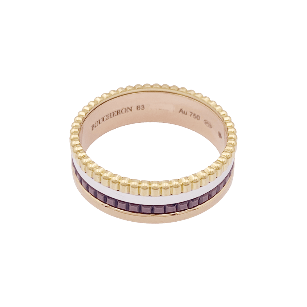 Bague Boucheron, "Quatre Classique Small",, en or rose, blanc et jaune.