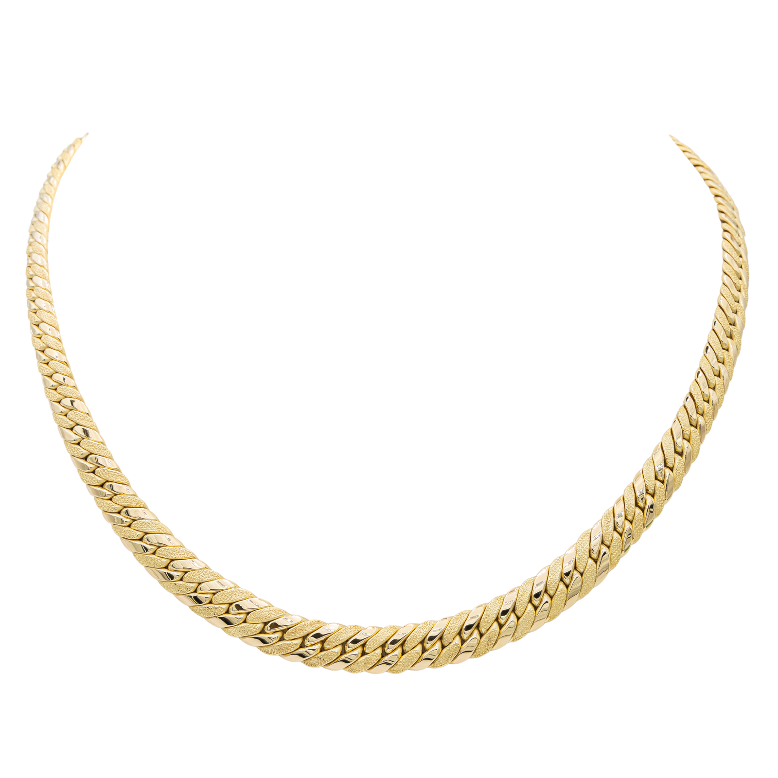 Caplain Saint André Necklace English Mesh Yellow Gold Sapphire