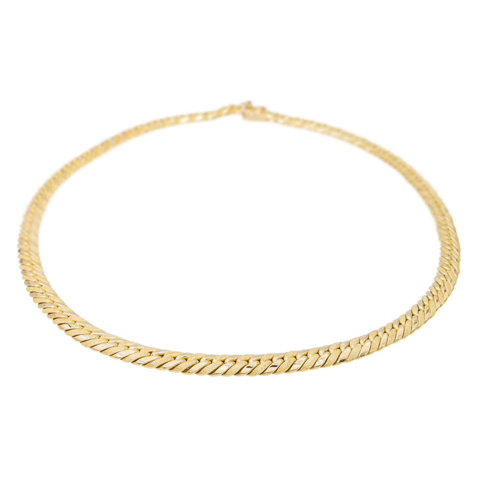 Caplain Saint André Necklace English Mesh Yellow Gold Sapphire