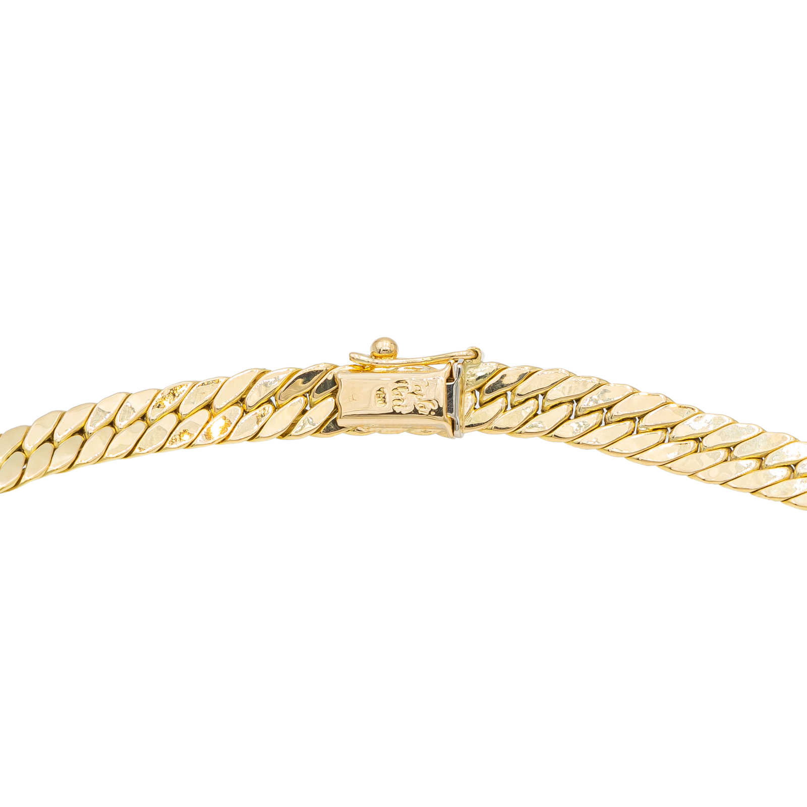 Caplain Saint André Necklace English Mesh Yellow Gold Sapphire