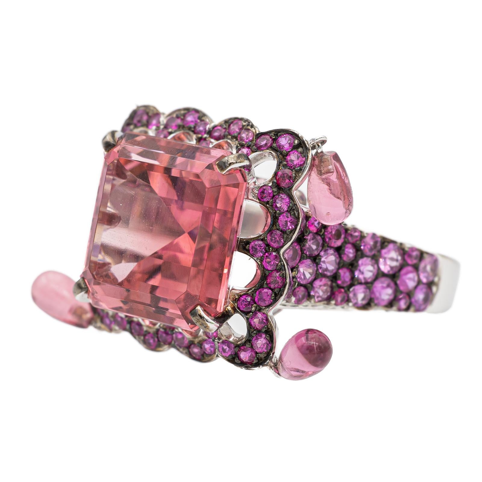 Boucheron Cocktail Ring White Gold Tourmaline