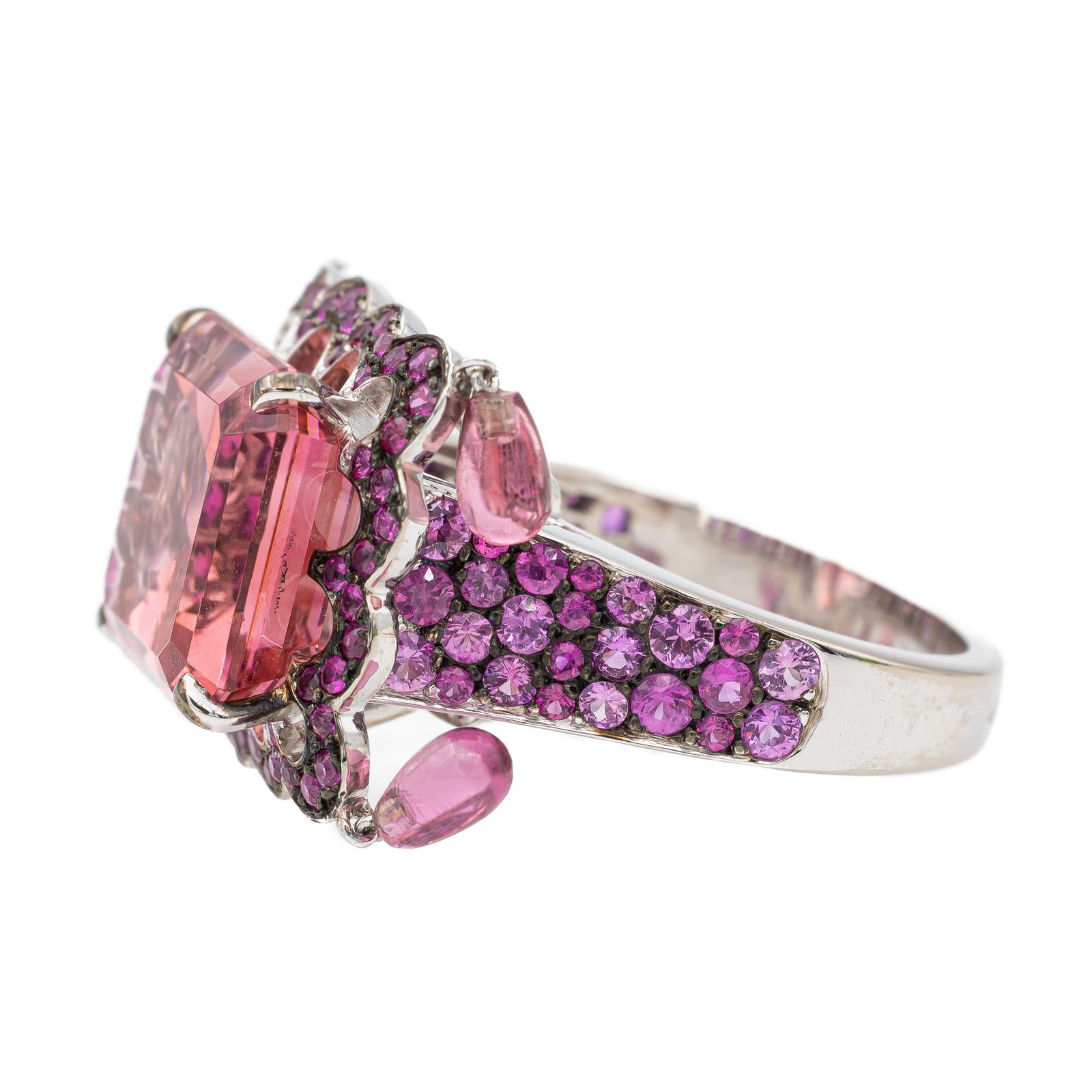 Boucheron Cocktail Ring White Gold Tourmaline
