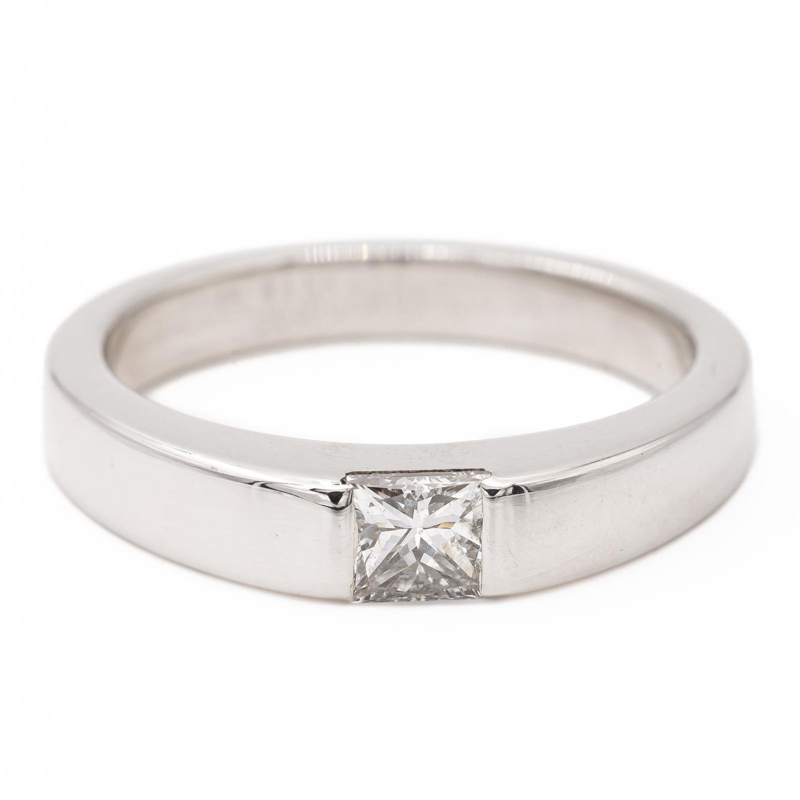 Cartier Tank Solitaire Ring White Gold Diamond