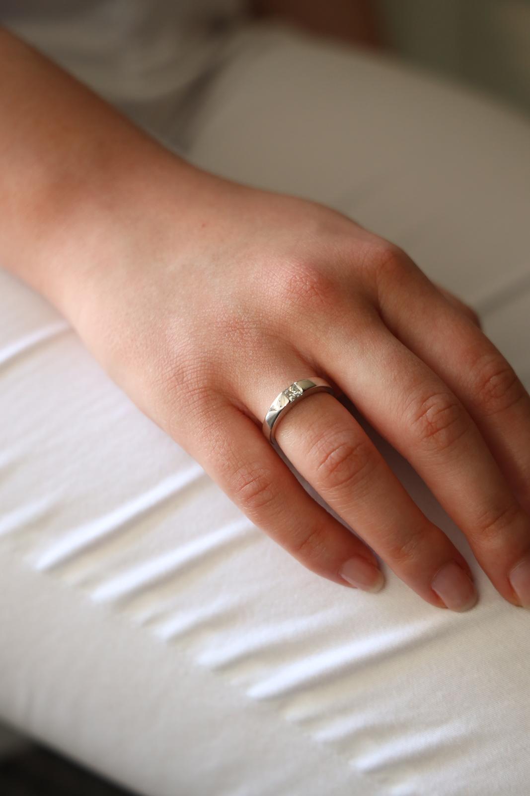 Cartier Tank Solitaire Ring White Gold Diamond