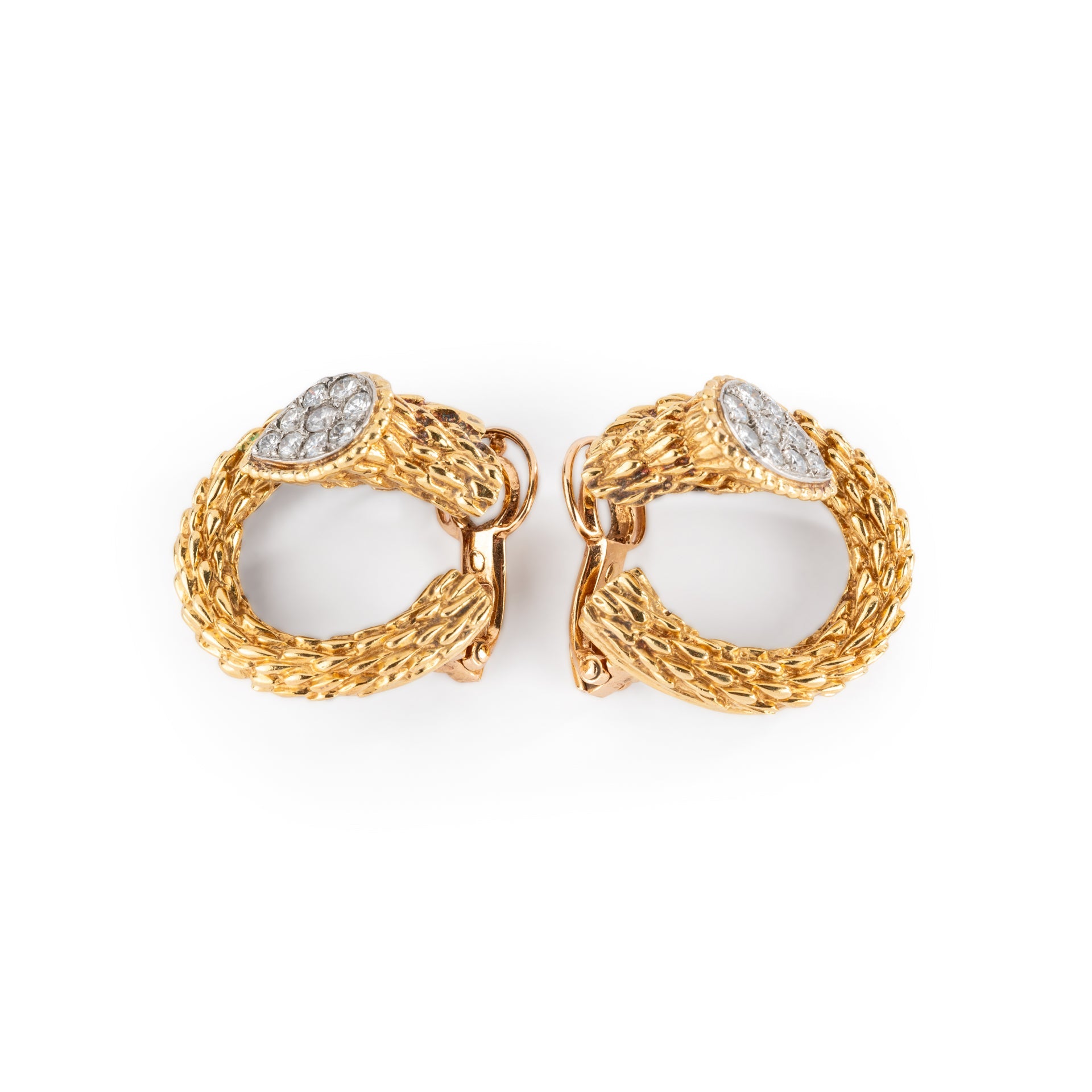 Yellow gold and diamond earrings from Maison Boucheron, Serpent Bohème model