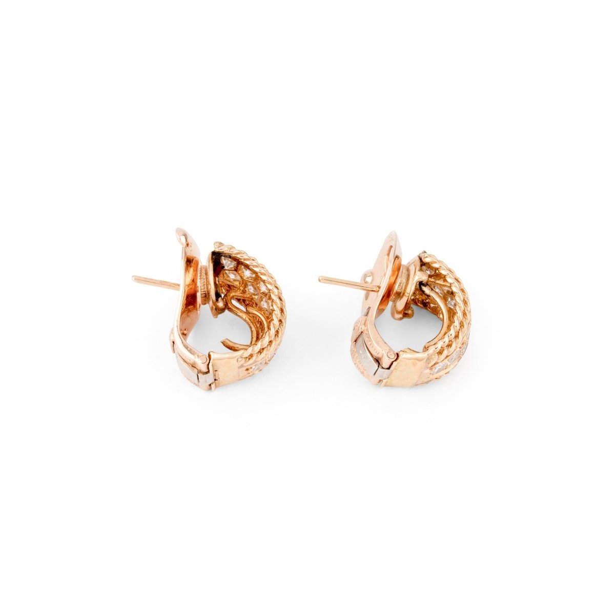 Boucles d'oreilles de la maison Van Cleef & Arpel en or jaune et diamants - Maison Eloe