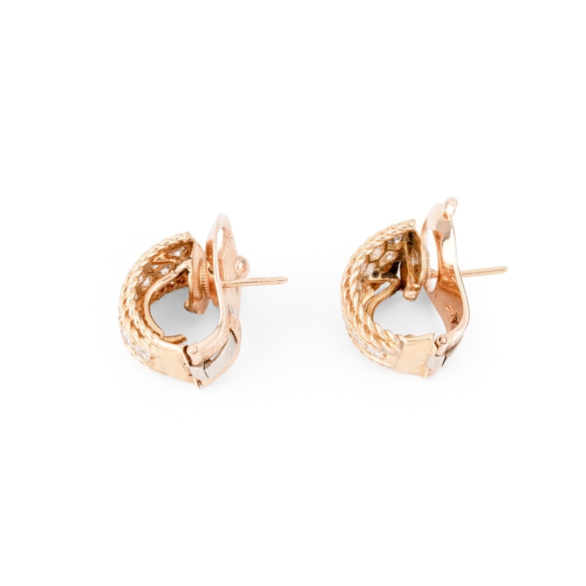 Boucles d'oreilles de la maison Van Cleef & Arpel en or jaune et diamants - Maison Eloe