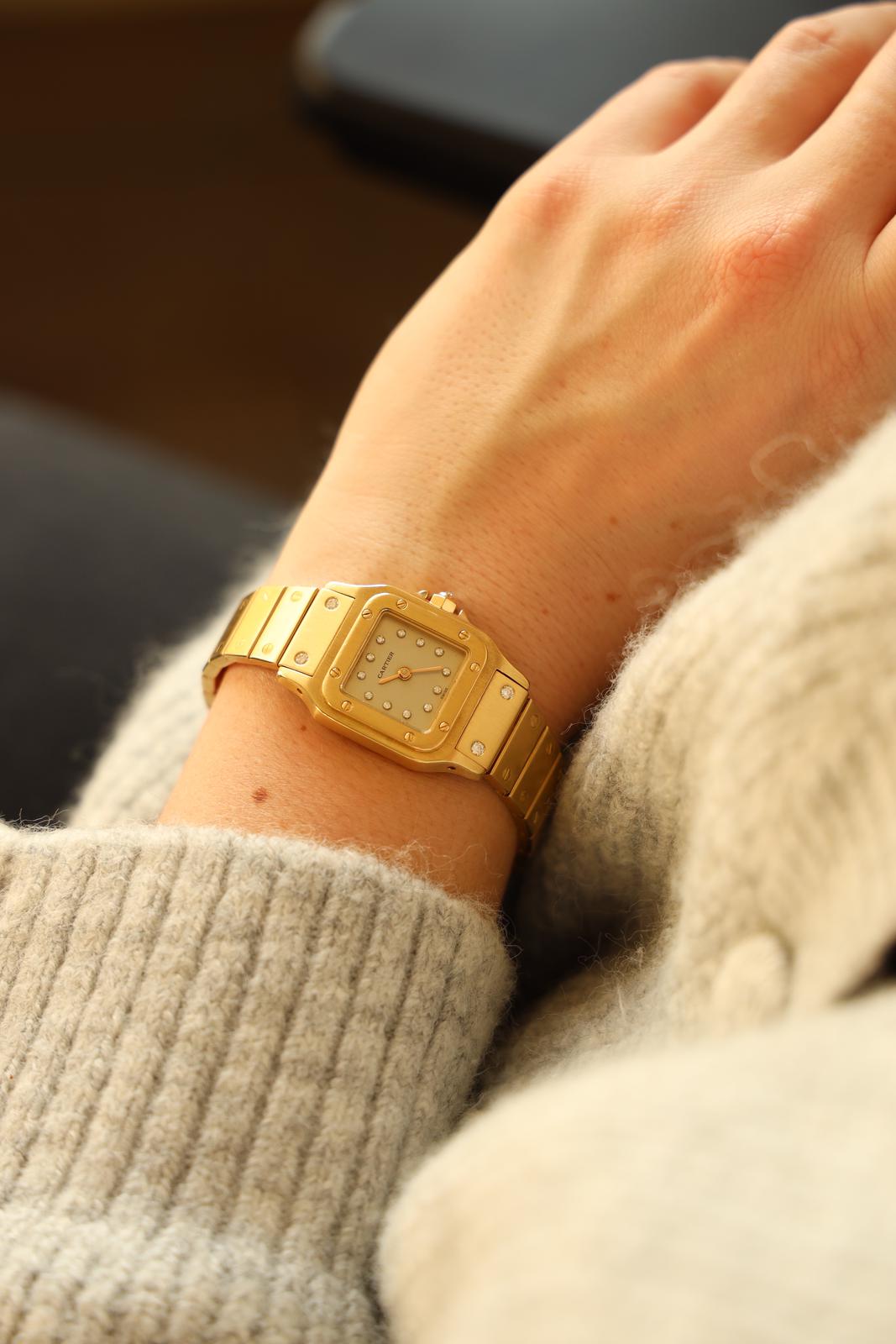 Cartier Santos Automatic Watch Yellow Gold Diamond