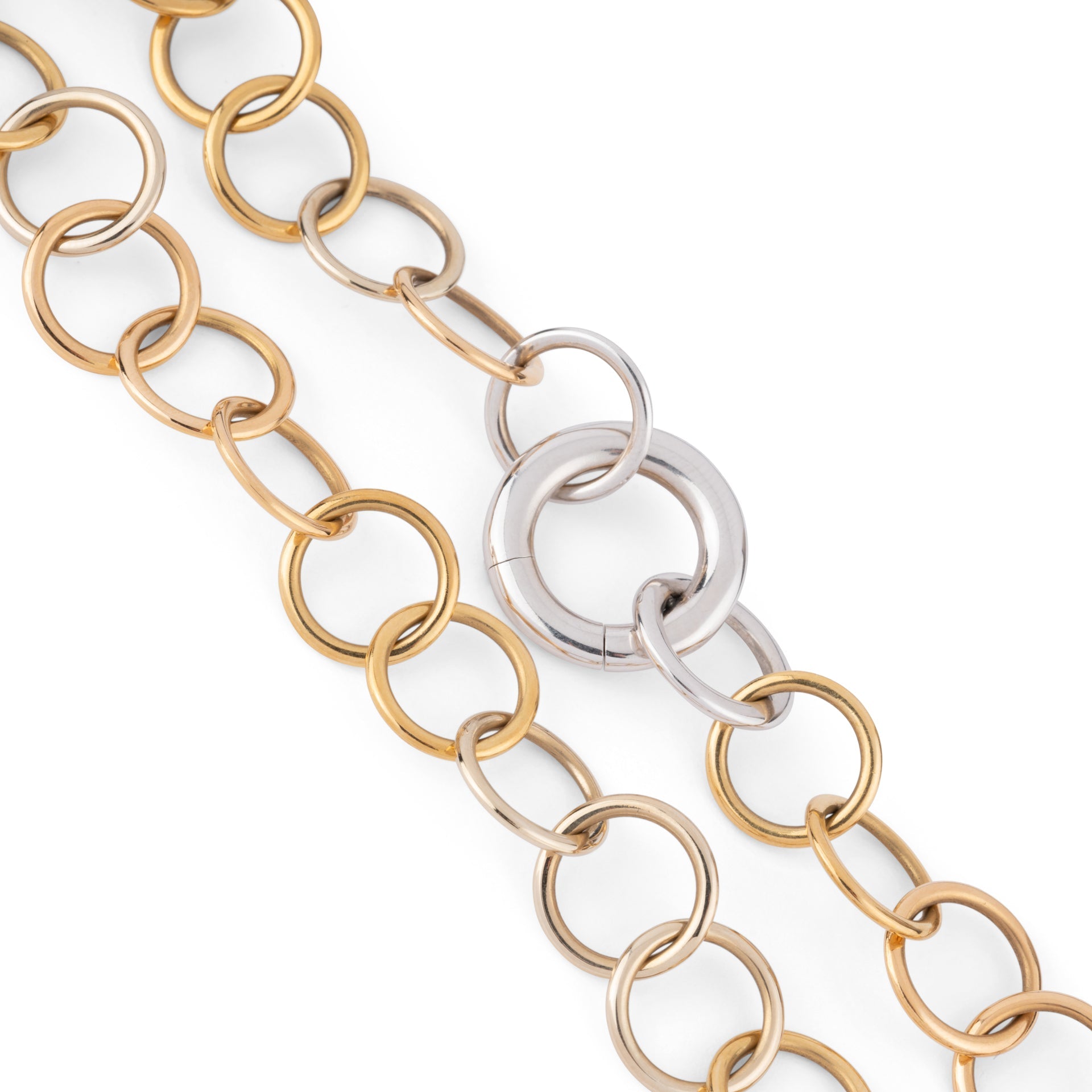 Pomellato Lucciole model necklace in yellow and white gold.