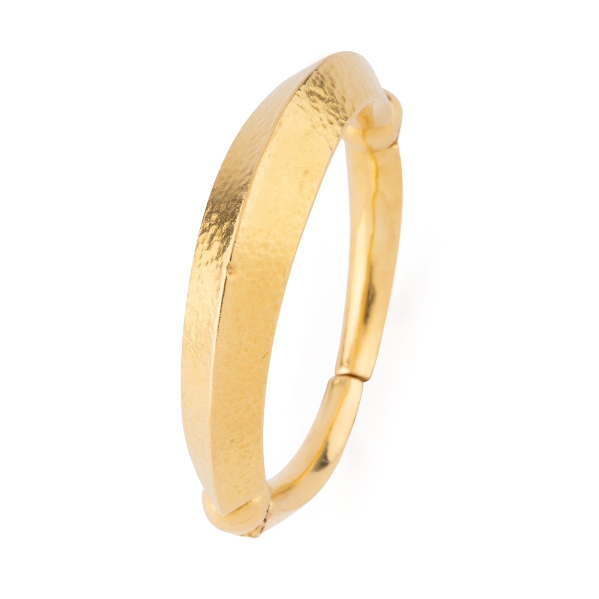 Bracelet jonc en or jaune martelé 22 k du créateur Lalaounis - Maison Eloe