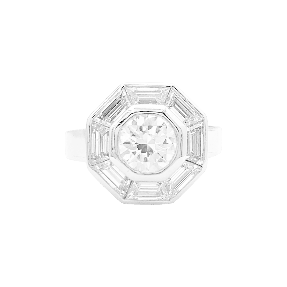 Bague MELLERIO, platine et diamants.