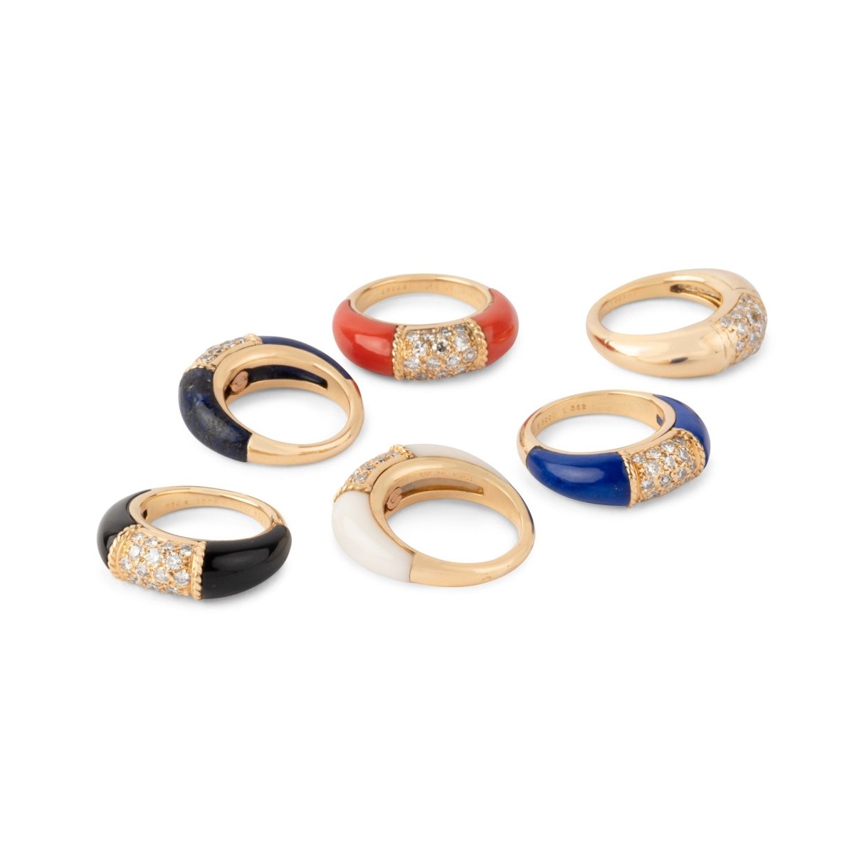 Bague Van Cleef & Arpels, collection Philippine en or jaune et lapis - lazuli et diamants - Maison Eloe