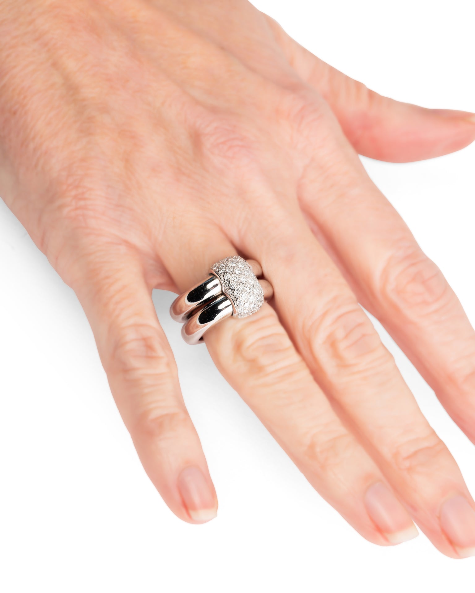 Bague Chaumet occasion modèle Duo Diamants or Blanc