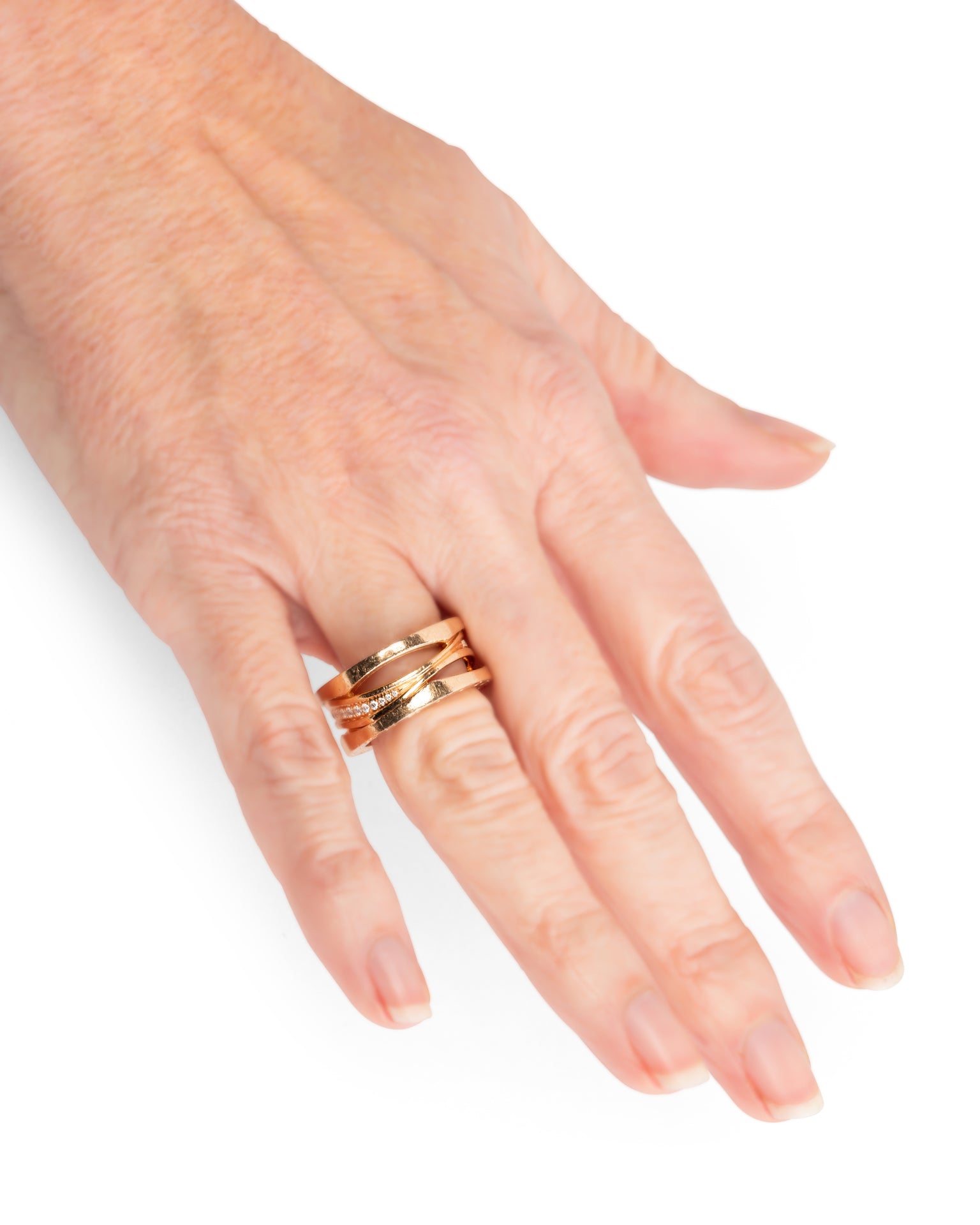 Bague Bulgari B.Zero1 par Zaha Hadid Or rose Diamants