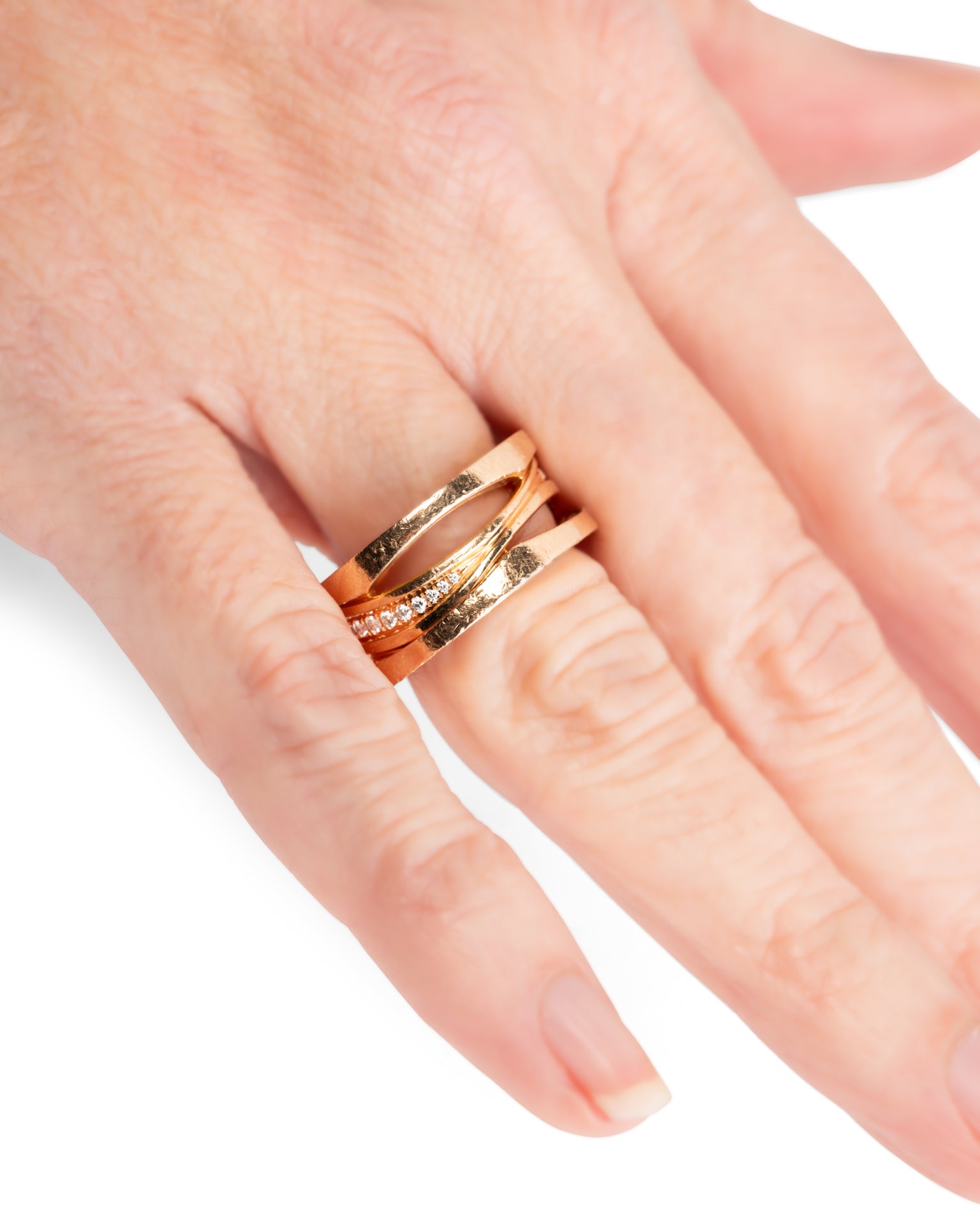 Bague Bulgari B.Zero1 par Zaha Hadid Or rose Diamants