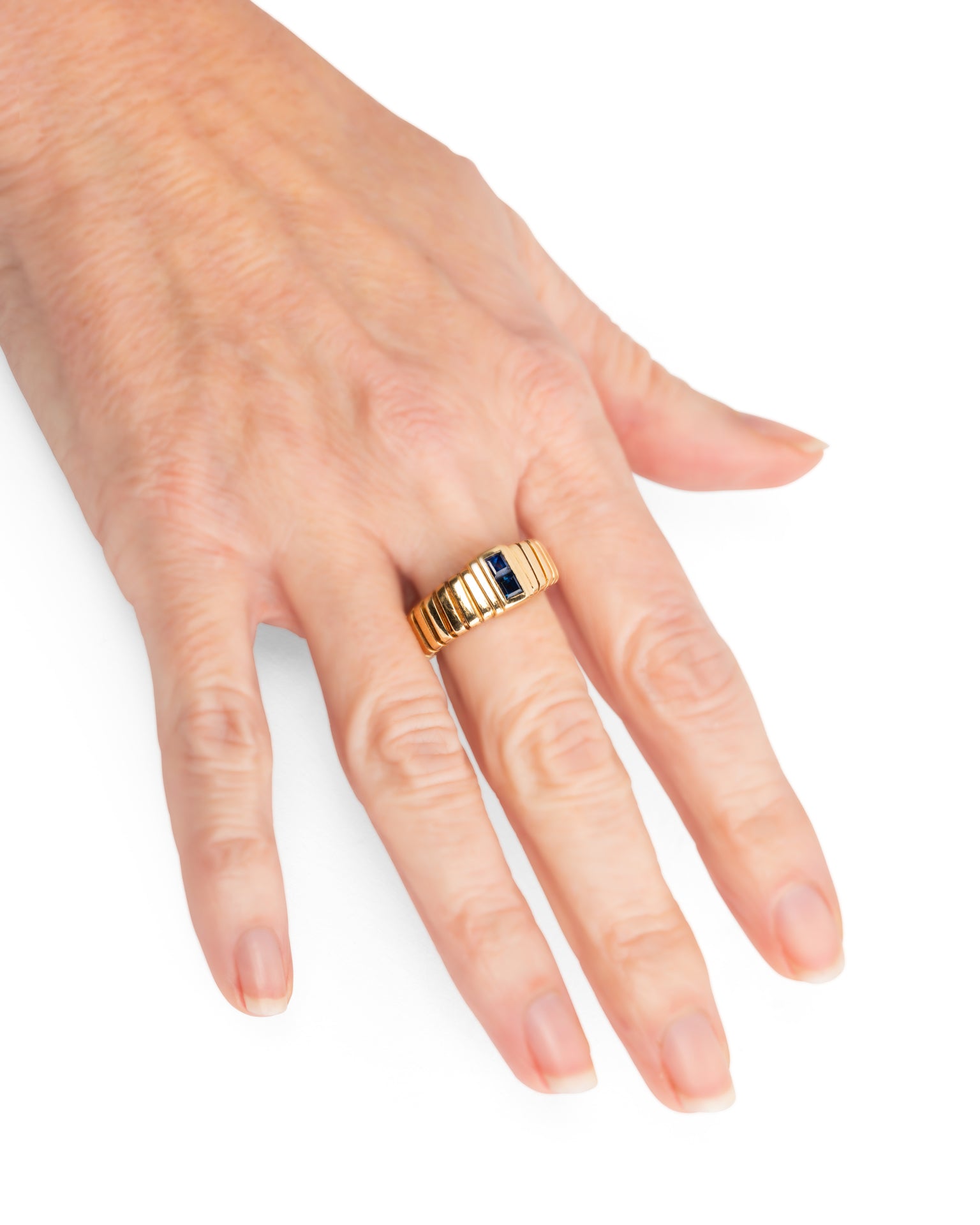 Bague Bulgari Tubogas Vintage Or et Saphir