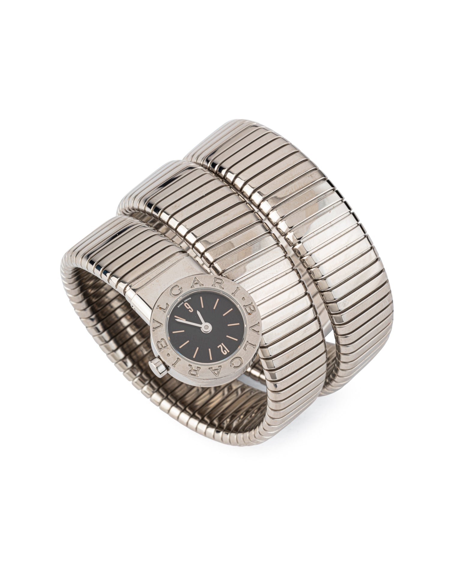 Montre Bvlgari Serpenti Tubogas vintage en acier — authenticité vérifiée, révision et garantie. Icone joaillière, bracelet Tubogas, livraison rapide.