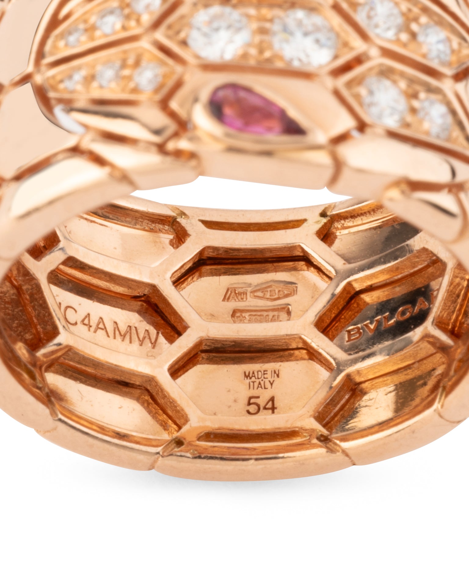 Bague Bvlgari Serpenti Or Rose Diamants Tourmalines