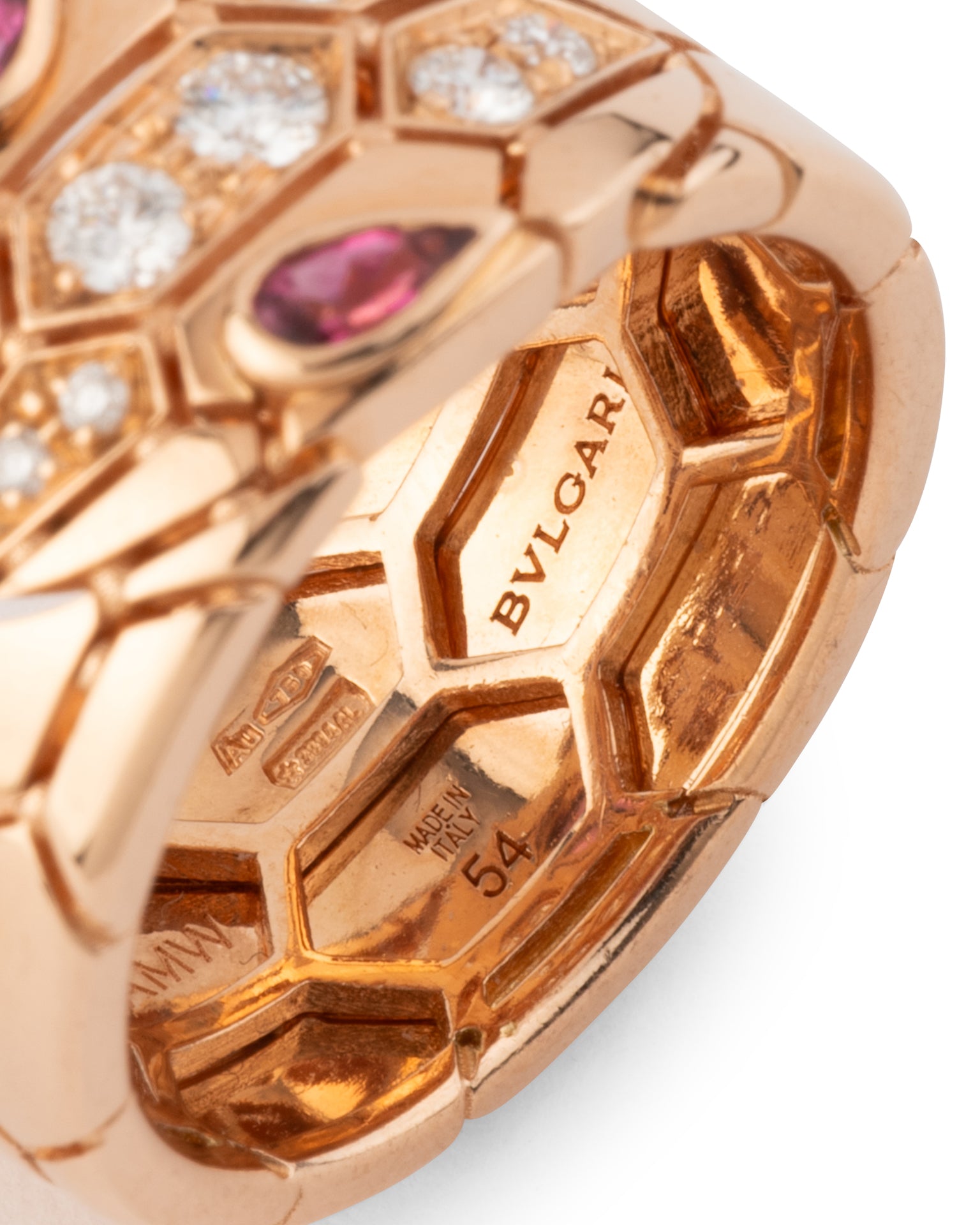 Bague Bvlgari Serpenti Or Rose Diamants Tourmalines