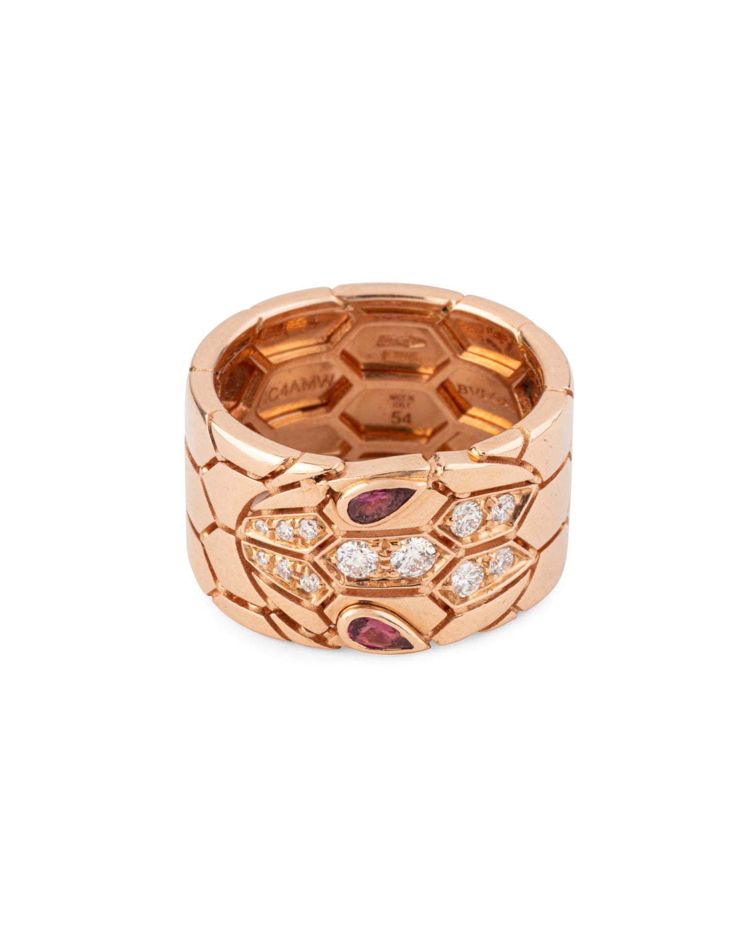 Bague Bvlgari Serpenti Or Rose Diamants Tourmalines