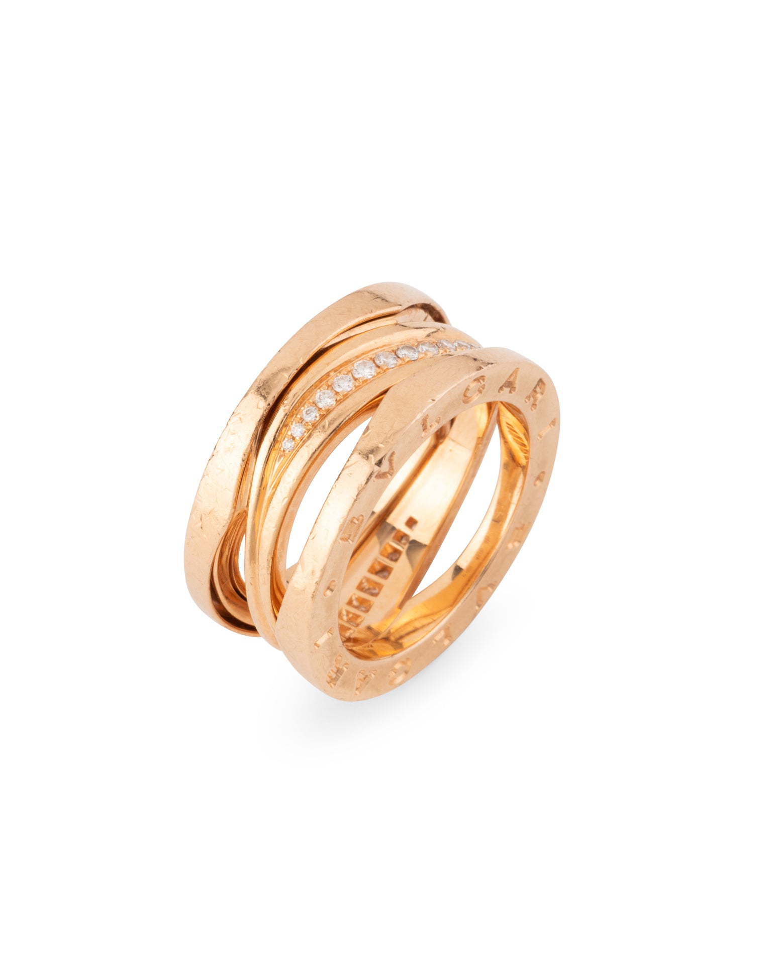 Bague Bulgari B.Zero1 par Zaha Hadid Or rose Diamants