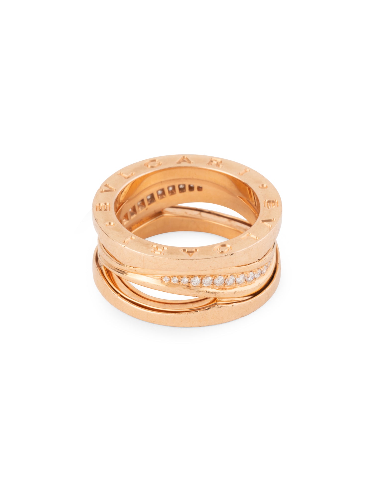Bague Bulgari B.Zero1 par Zaha Hadid Or rose Diamants