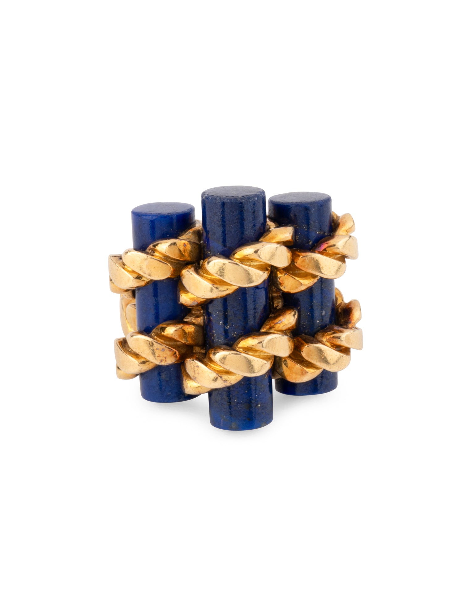 Bague " Cordée" vintage Fred Or Lapis-Lazuli Pinky Ring