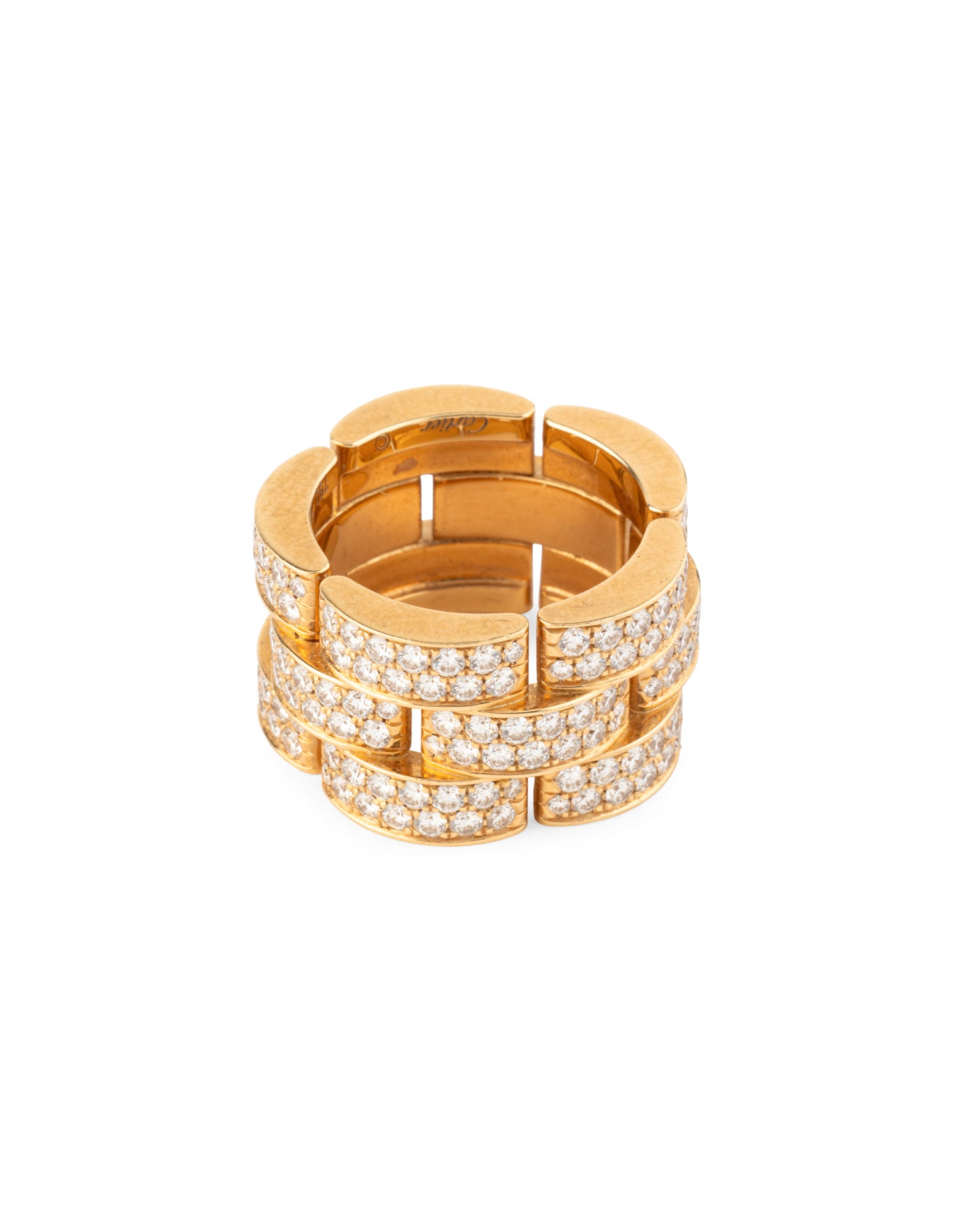 Cartier, Bague maillon"Panthère" pavée diamants, Or Jaune