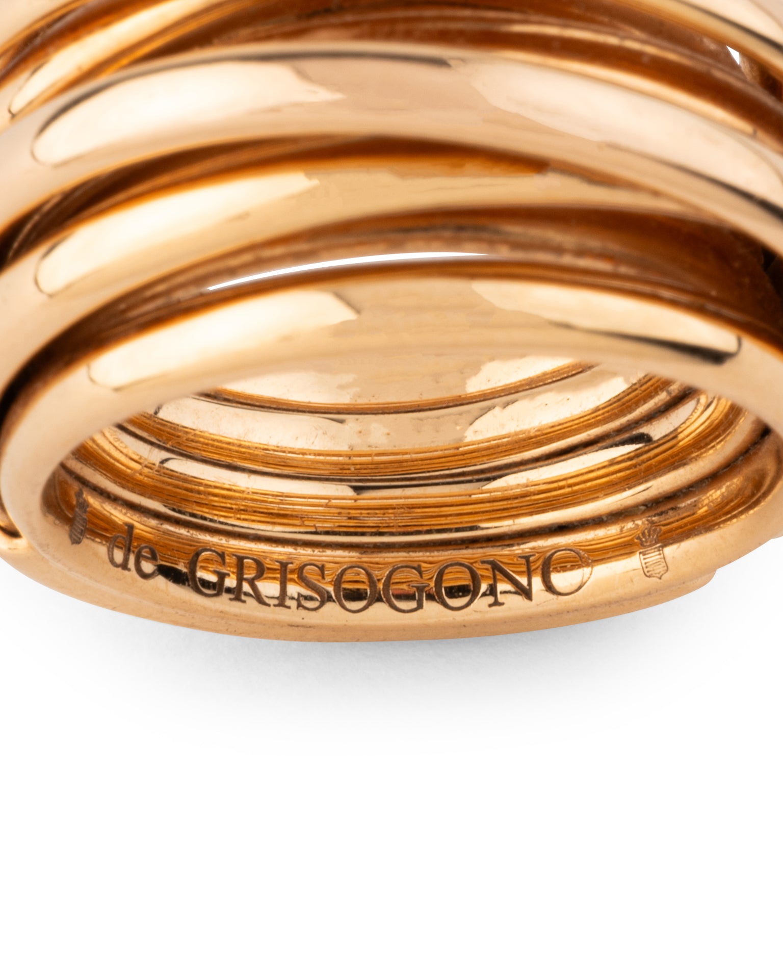 Bague Sculpture 7 anneaux De Grisogono Vintage Or jaune