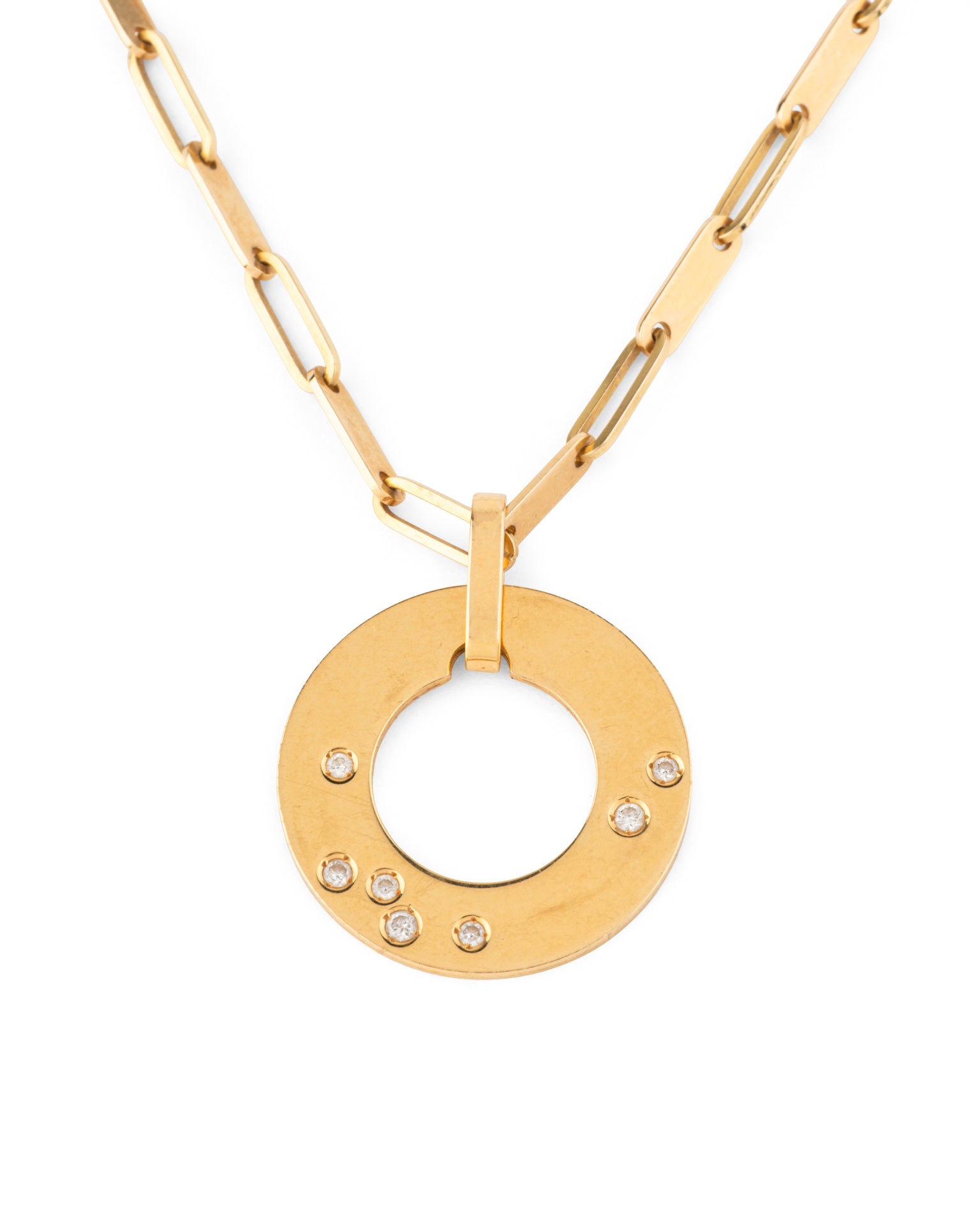 Dinh Van Collier "Cible" vintage  Or Jaune Diamants