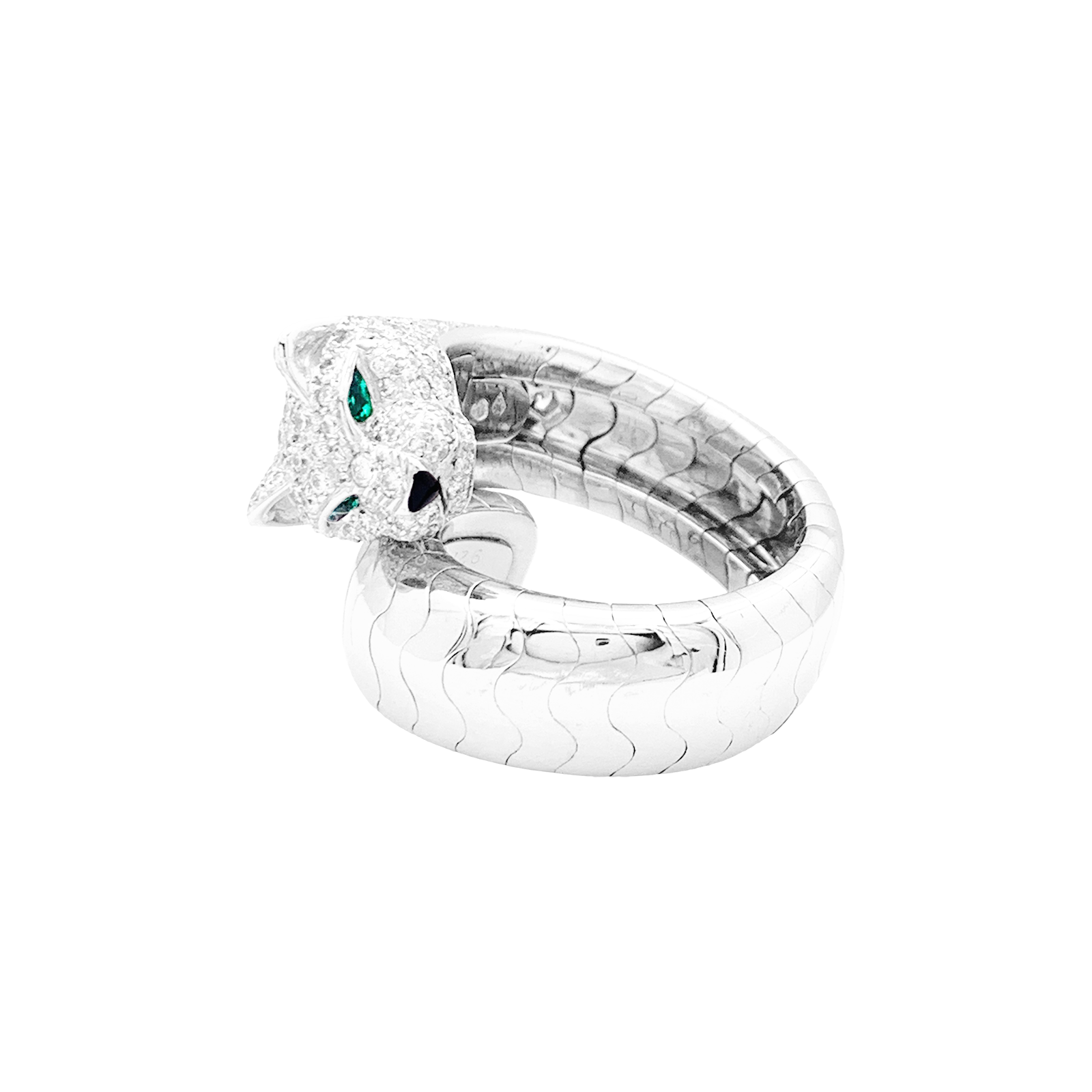 Bague CARTIER, "Lakarda", or blanc, diamants.