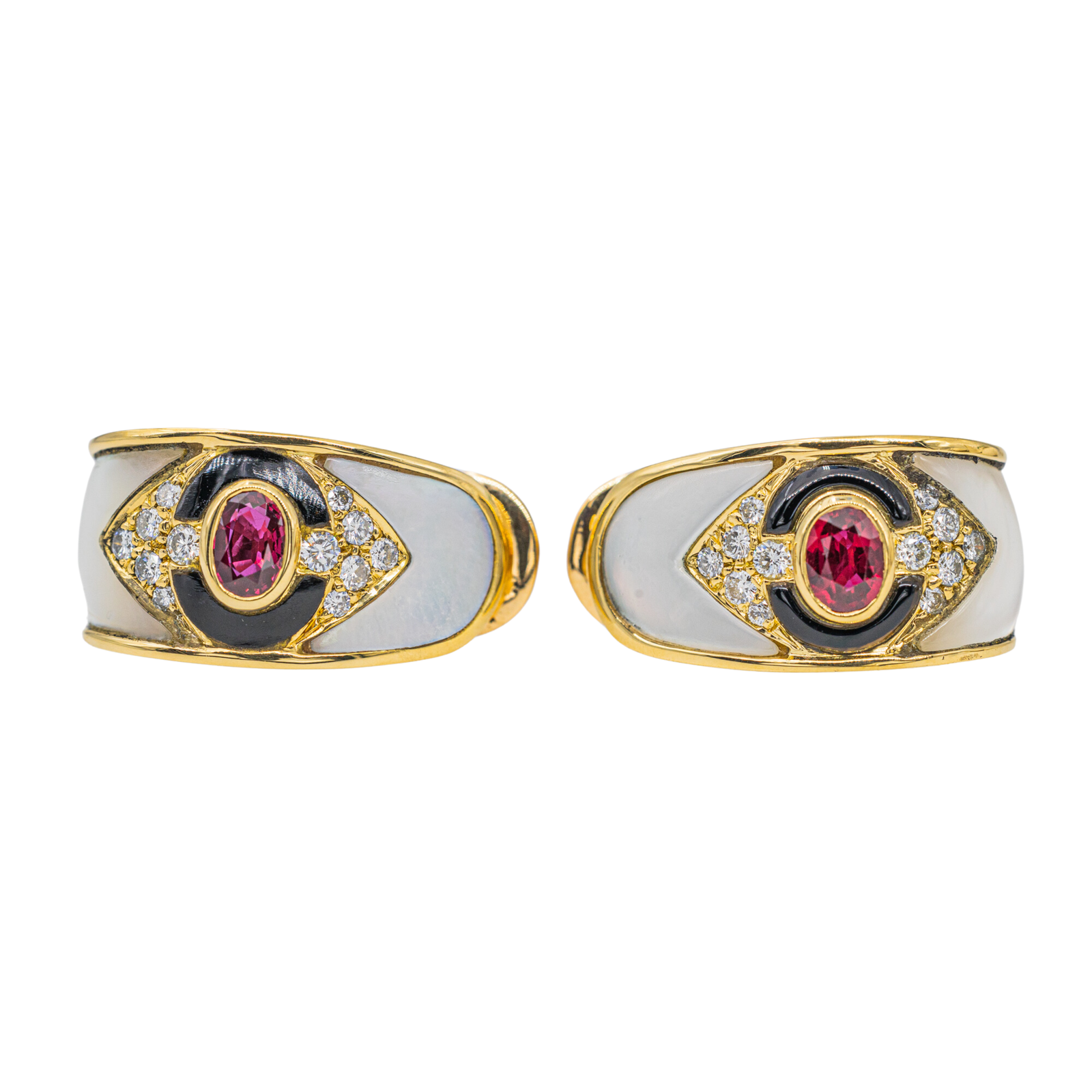 Fred Yellow Gold Ruby Earrings