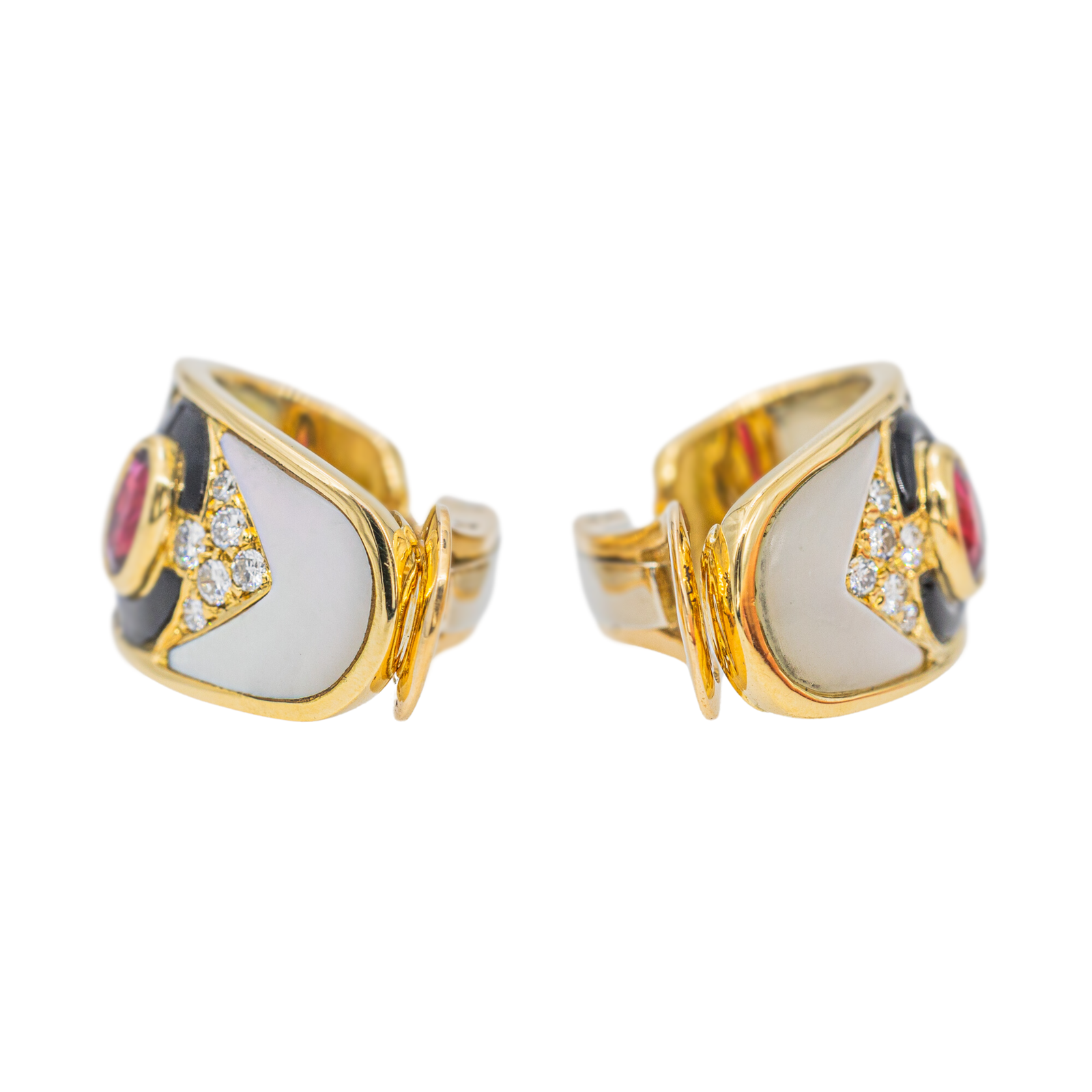 Fred Yellow Gold Ruby Earrings