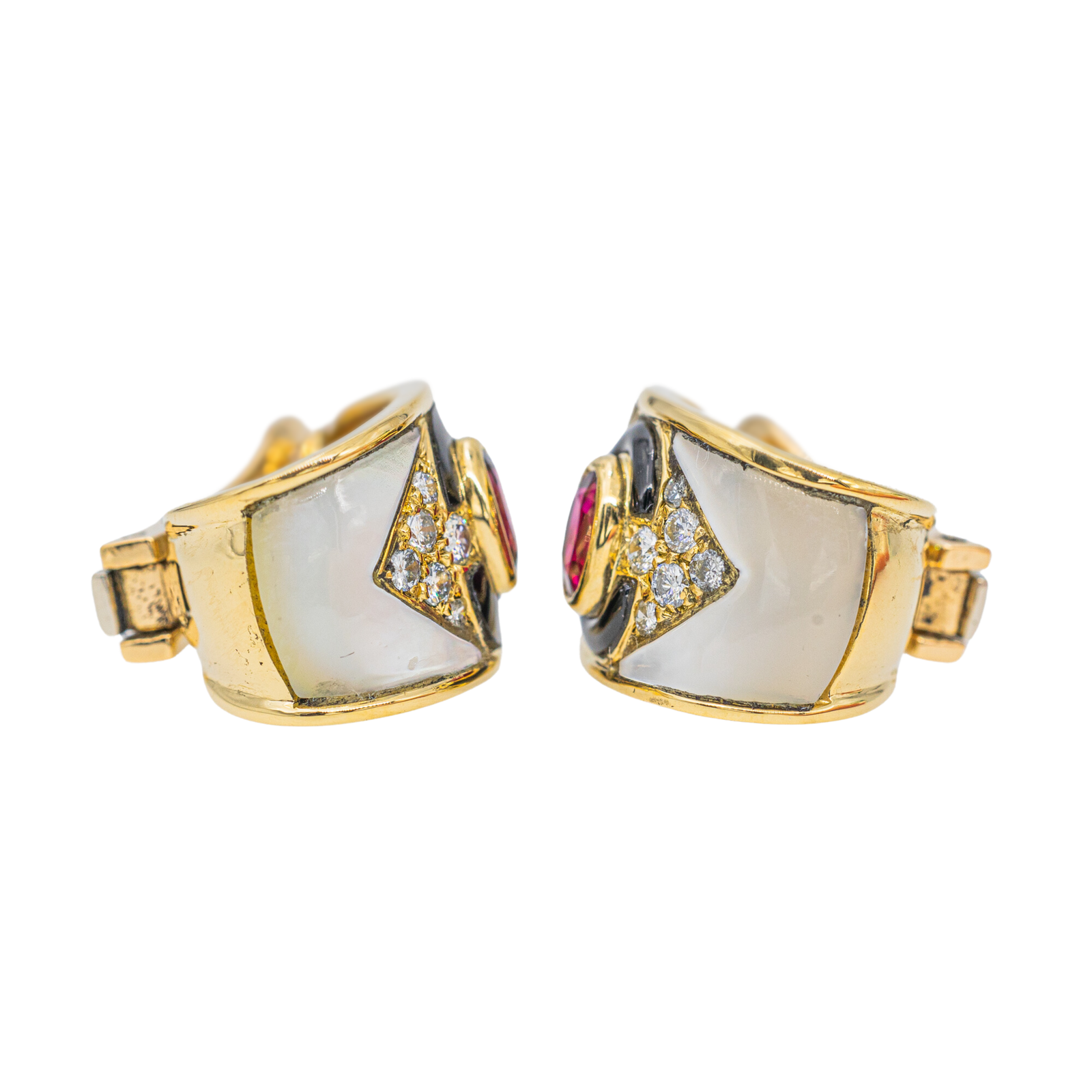 Fred Yellow Gold Ruby Earrings