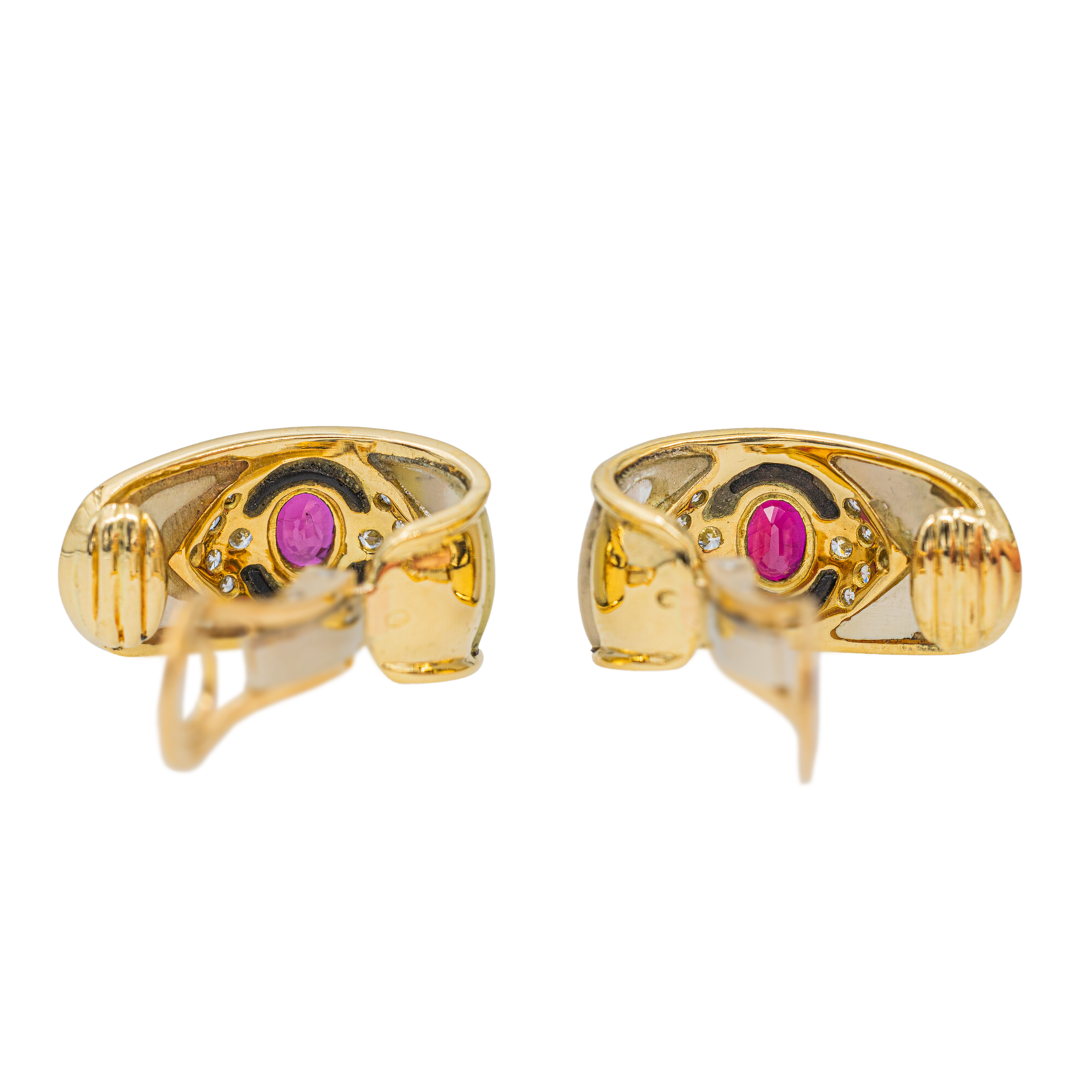 Fred Yellow Gold Ruby Earrings
