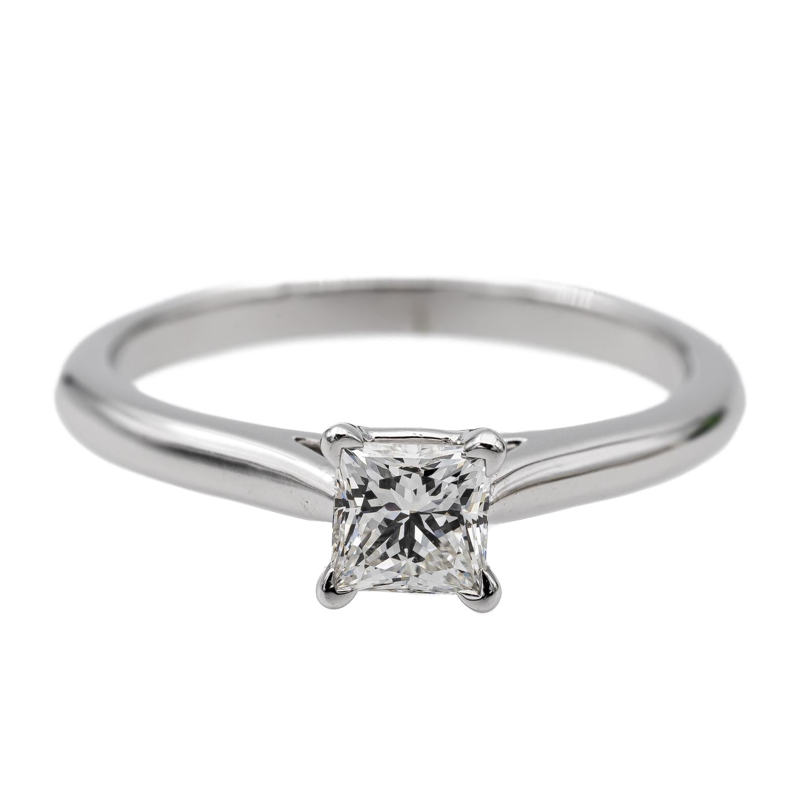 Cartier Platinum Diamond Solitaire Ring
