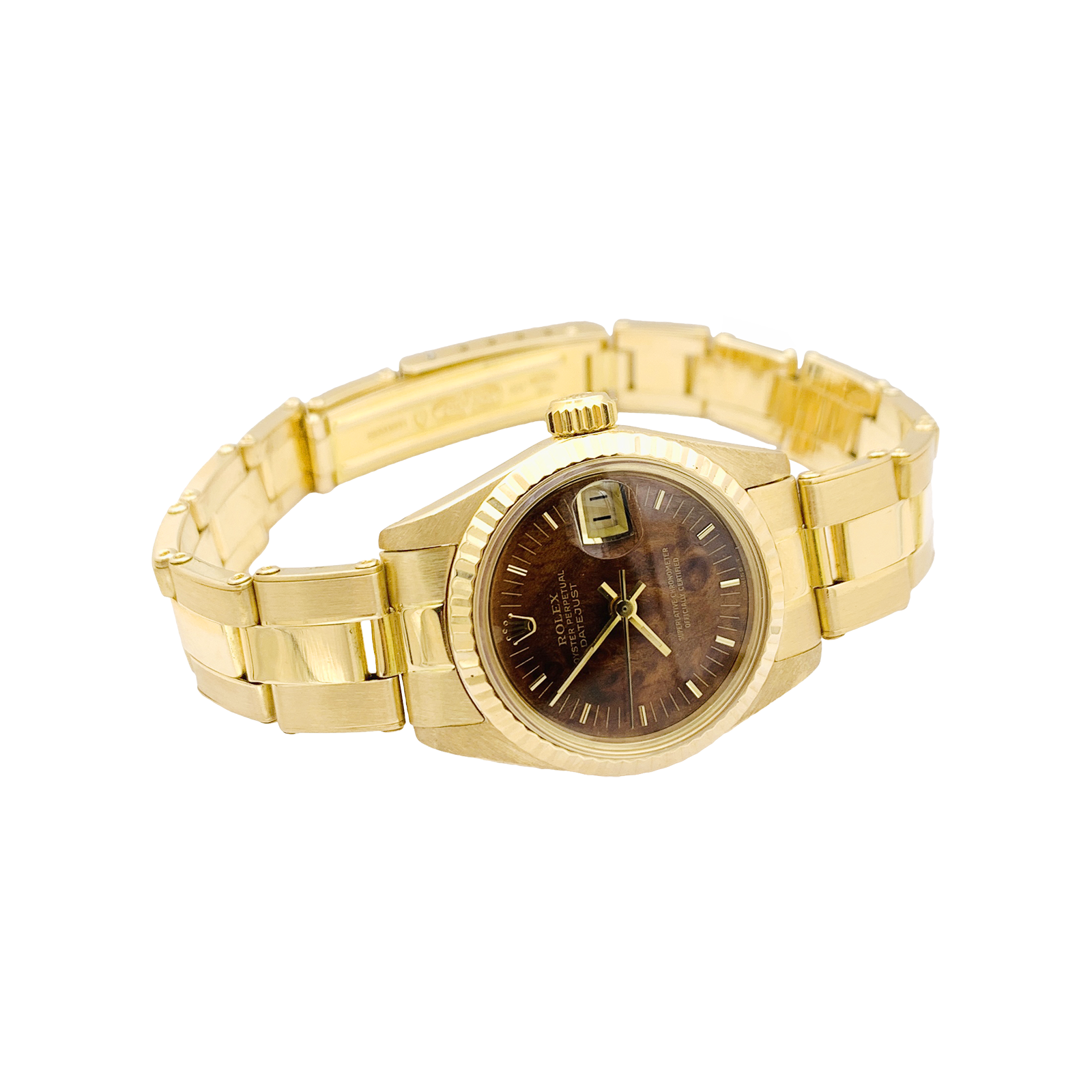 Montre Femme Rolex, "Oyster Perpetual Datejust", or jaune.