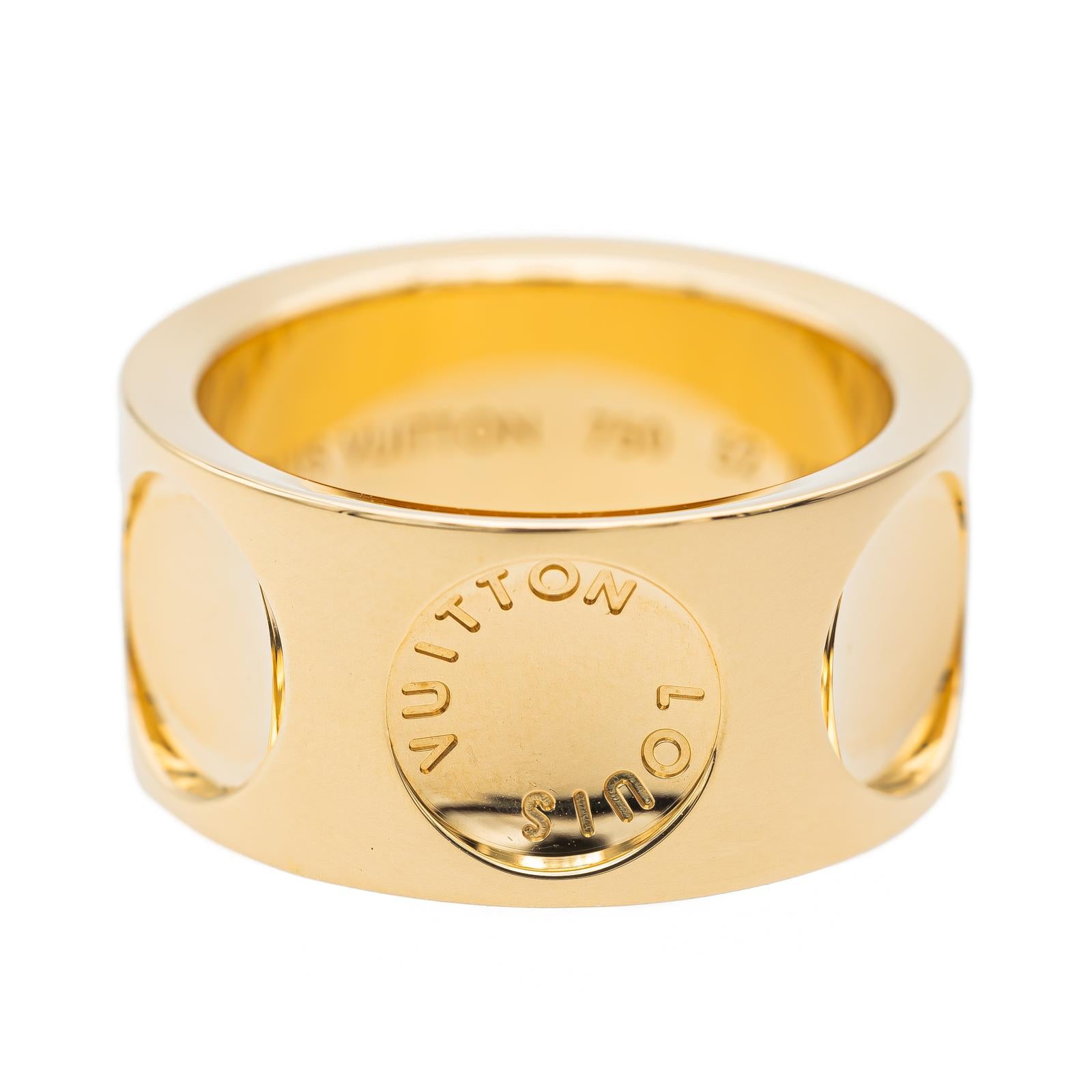 Louis Vuitton Empreinte Band Ring Yellow Gold