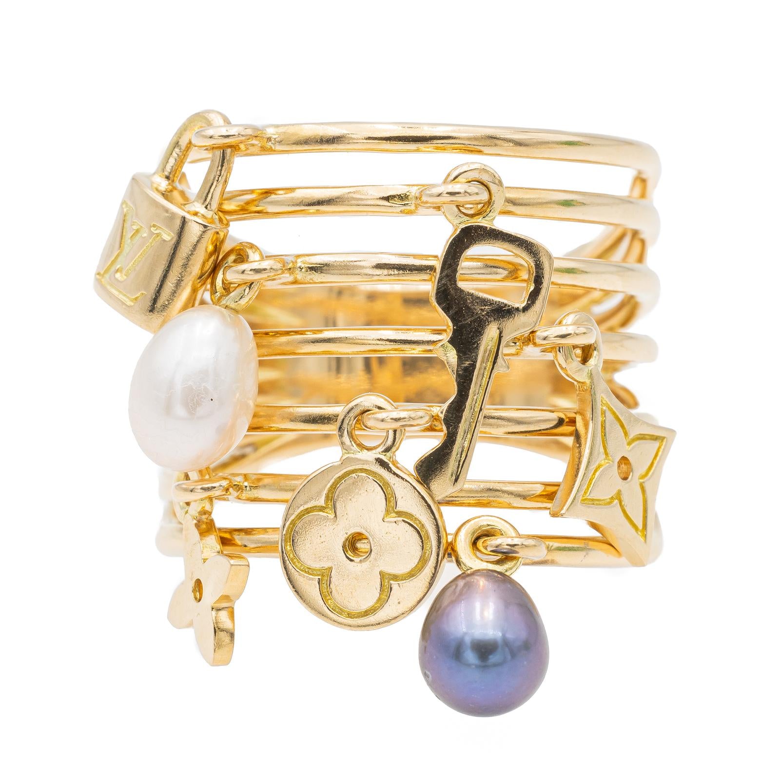Louis Vuitton Monogram Ring Yellow Gold Pearl