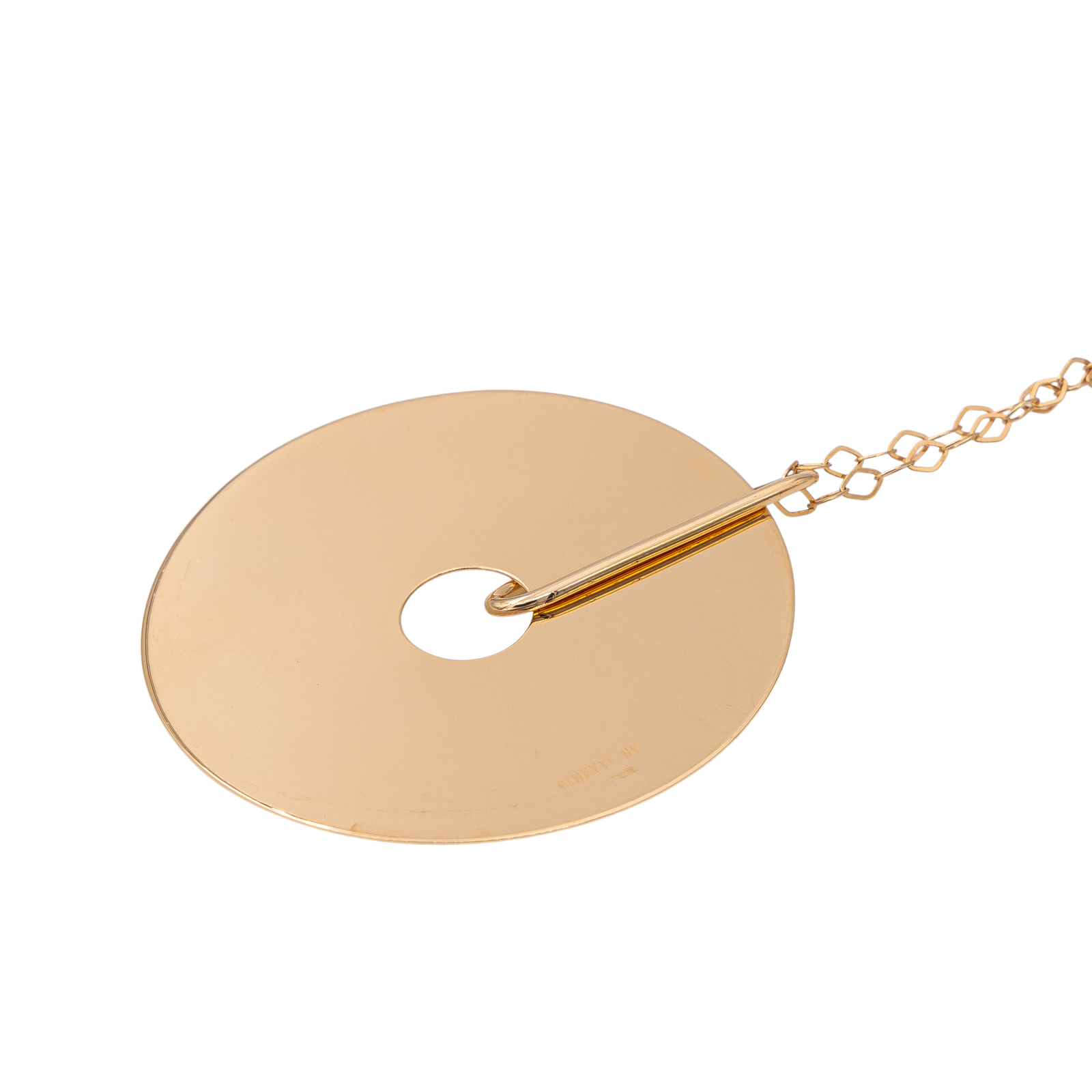 Ginette NY collier Pendentif Jumbo donut on chain Or rose