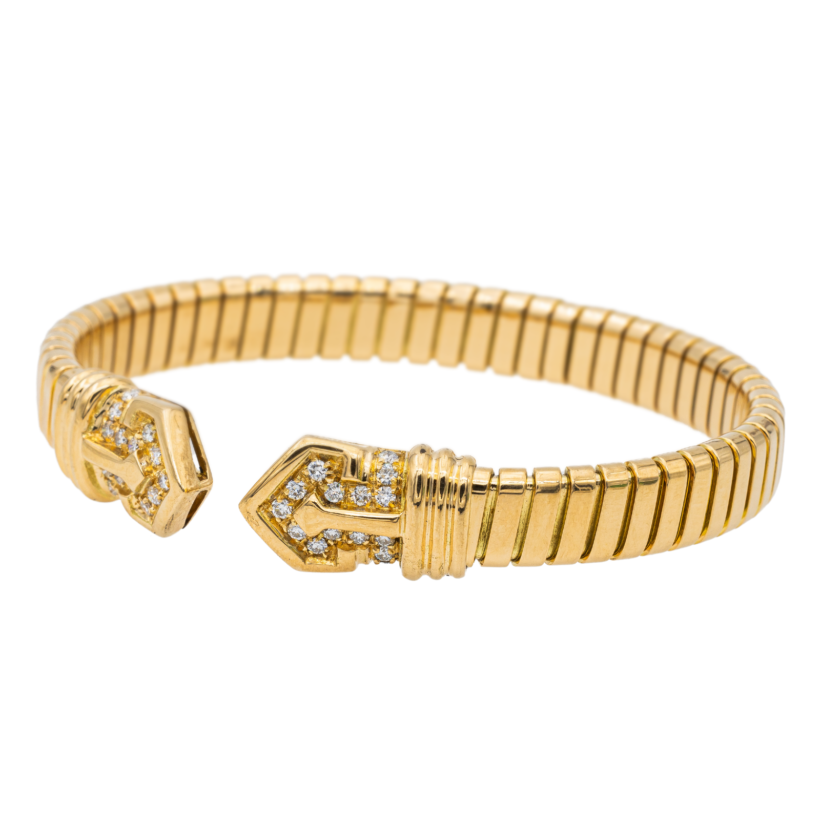 Bulgari Tubogas Mesh Bracelet Yellow Gold Diamond