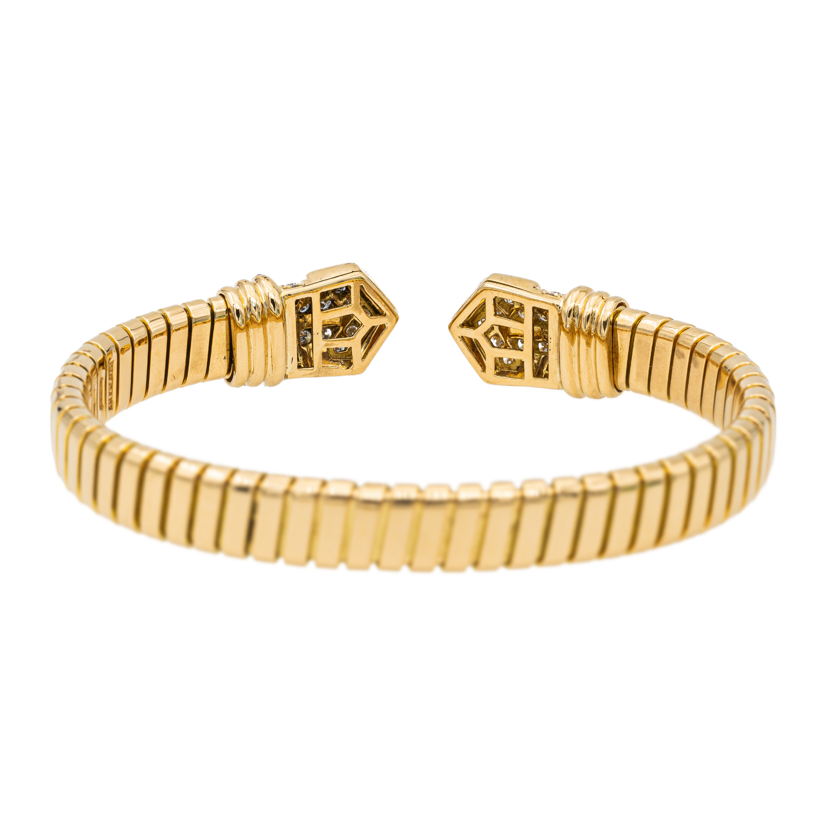 Bulgari Tubogas Mesh Bracelet Yellow Gold Diamond