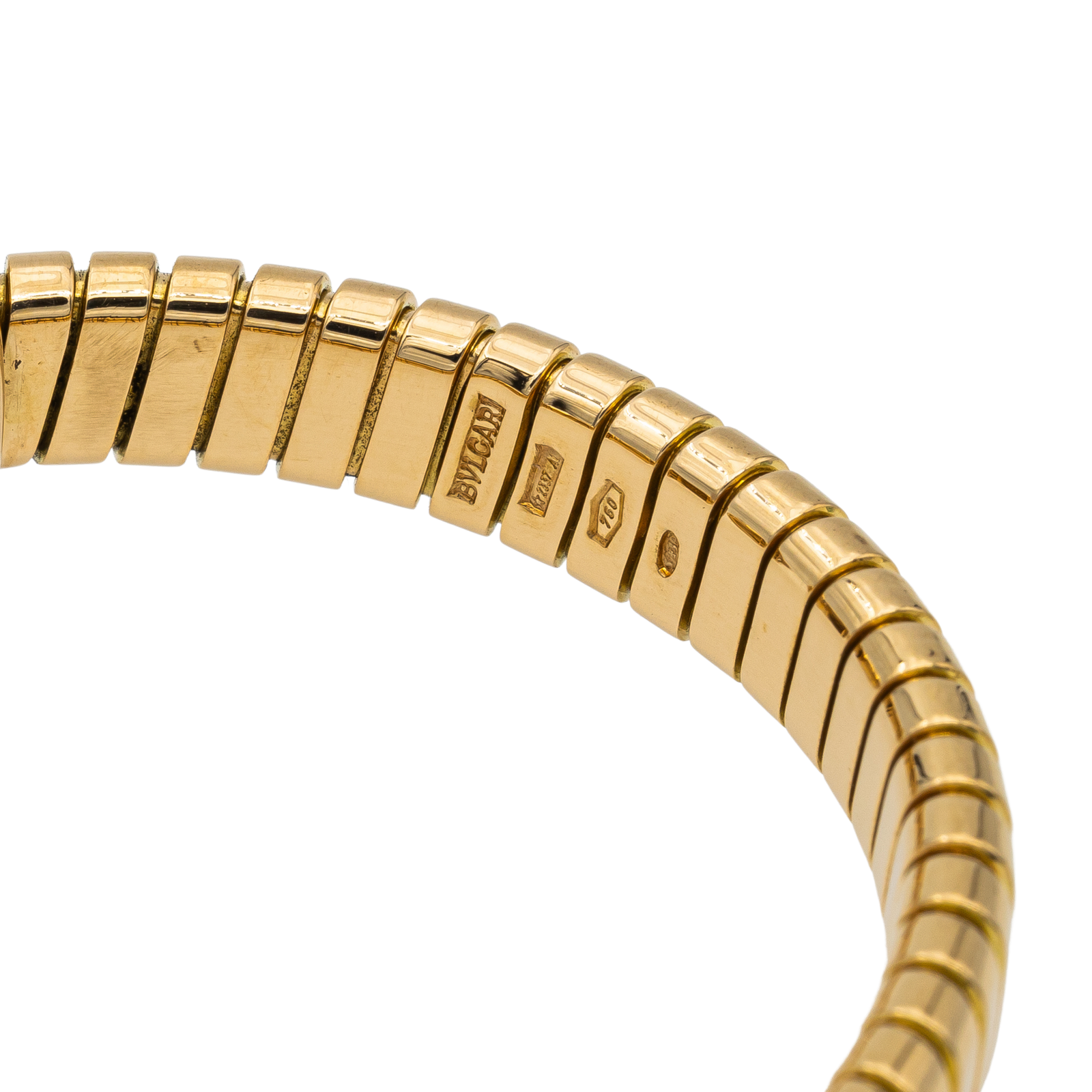 Bulgari Tubogas Mesh Bracelet Yellow Gold Diamond