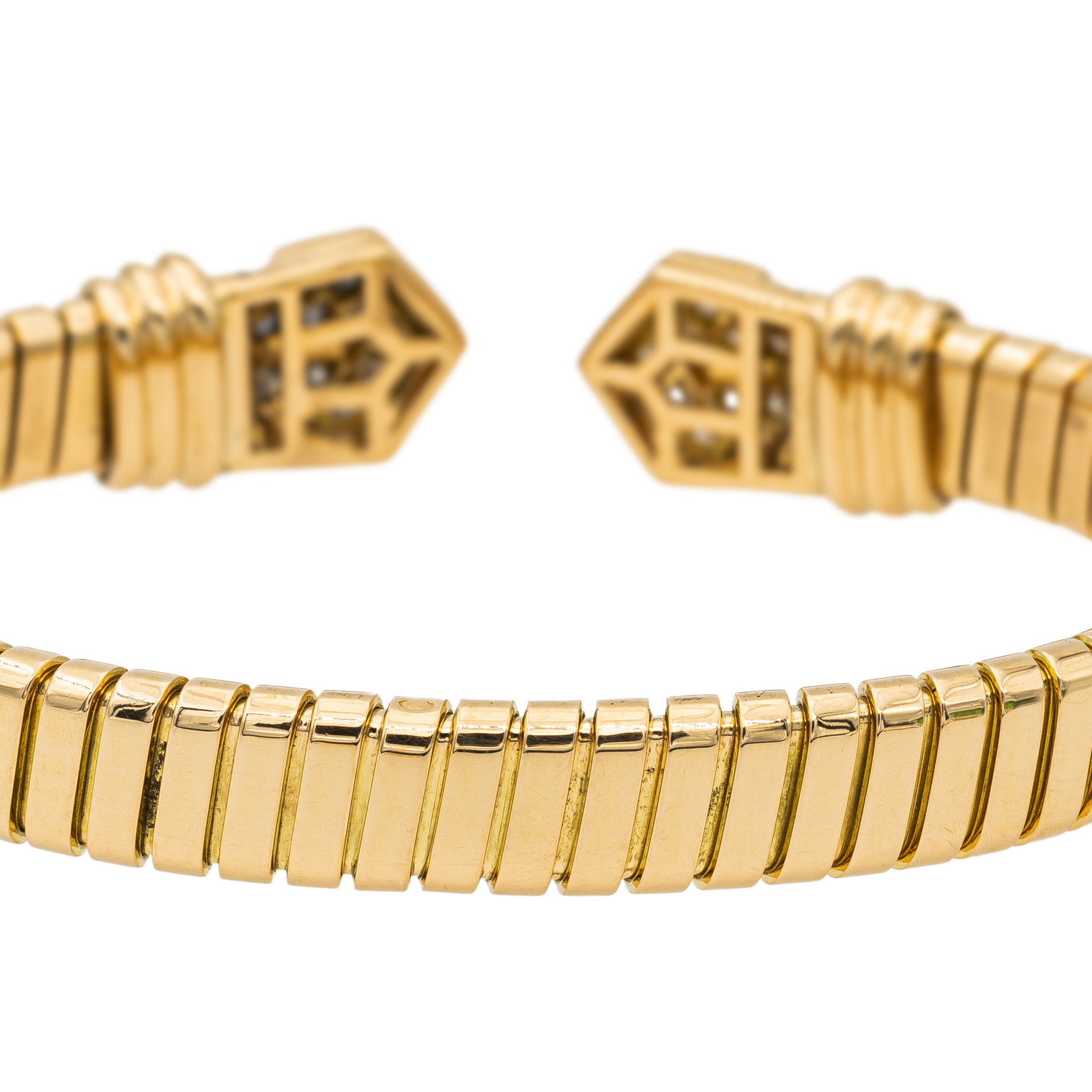 Bulgari Tubogas Mesh Bracelet Yellow Gold Diamond