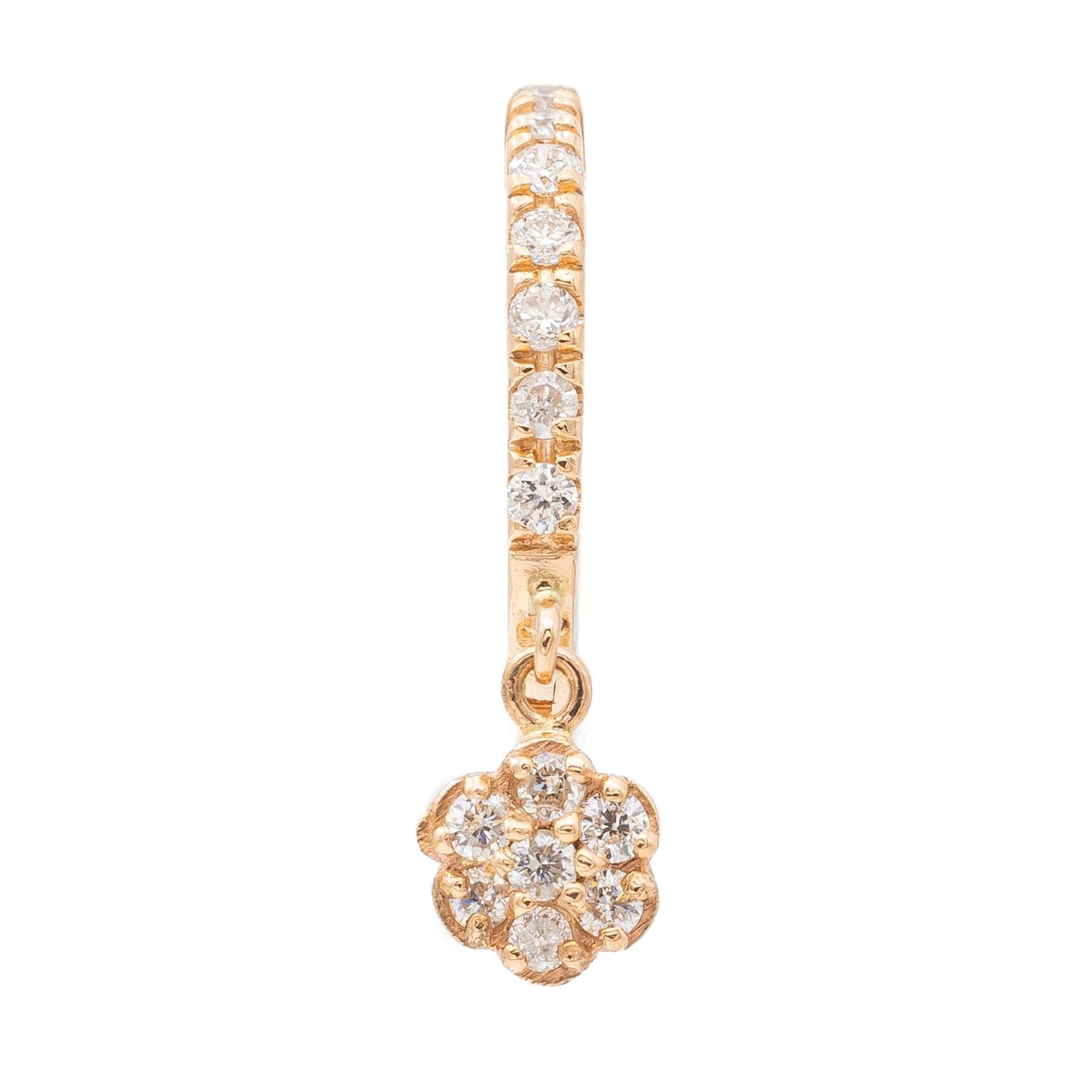 Ginette NY Boucles d'oreilles Be mine lotus solo Or rose Diamant