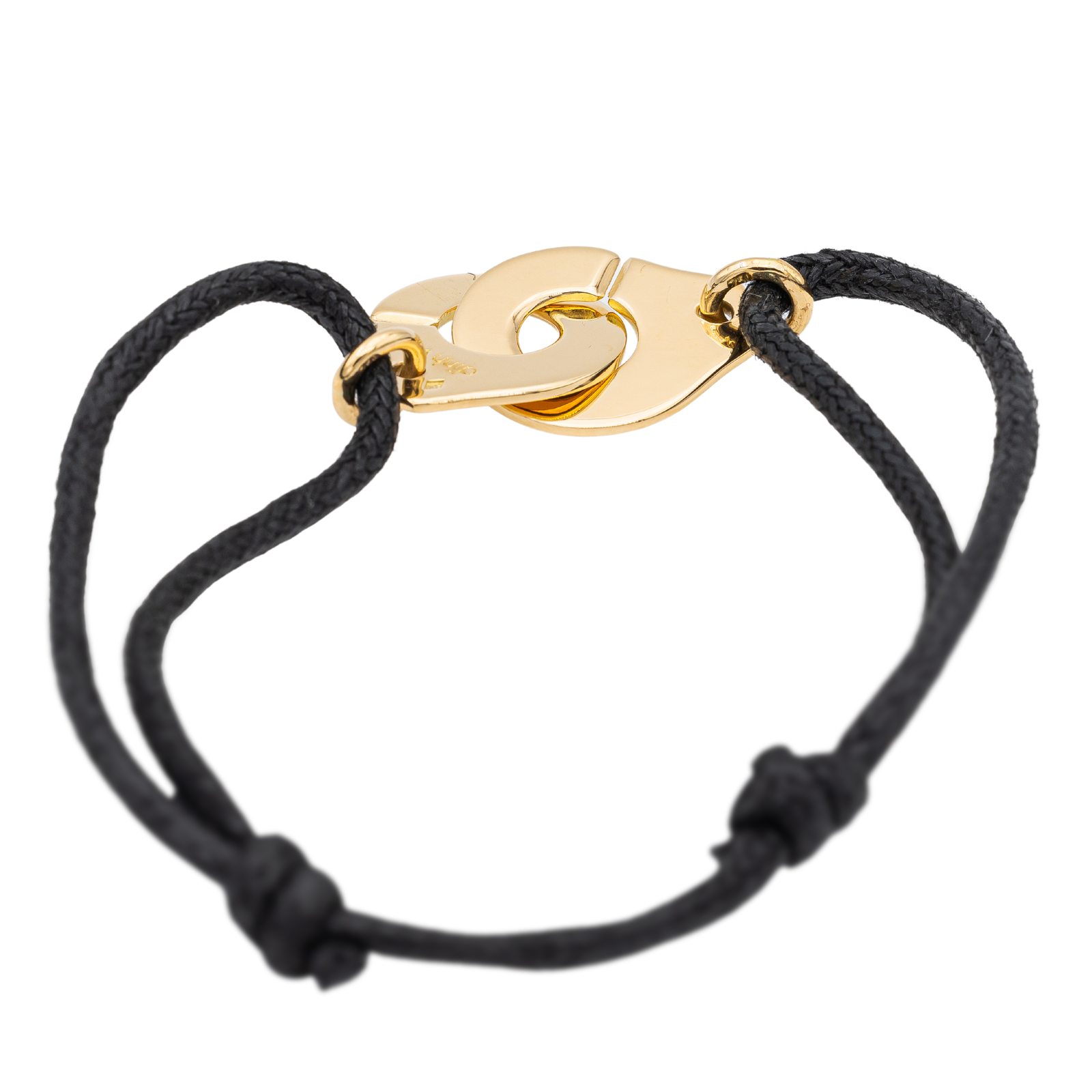 Dinh Van Yellow Gold Handcuff Bracelet on Cord
