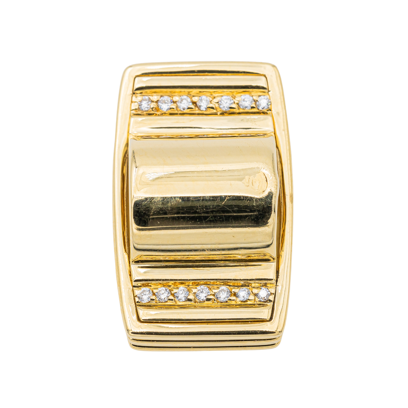 Poiray Pendentif Godron Or jaune Diamant