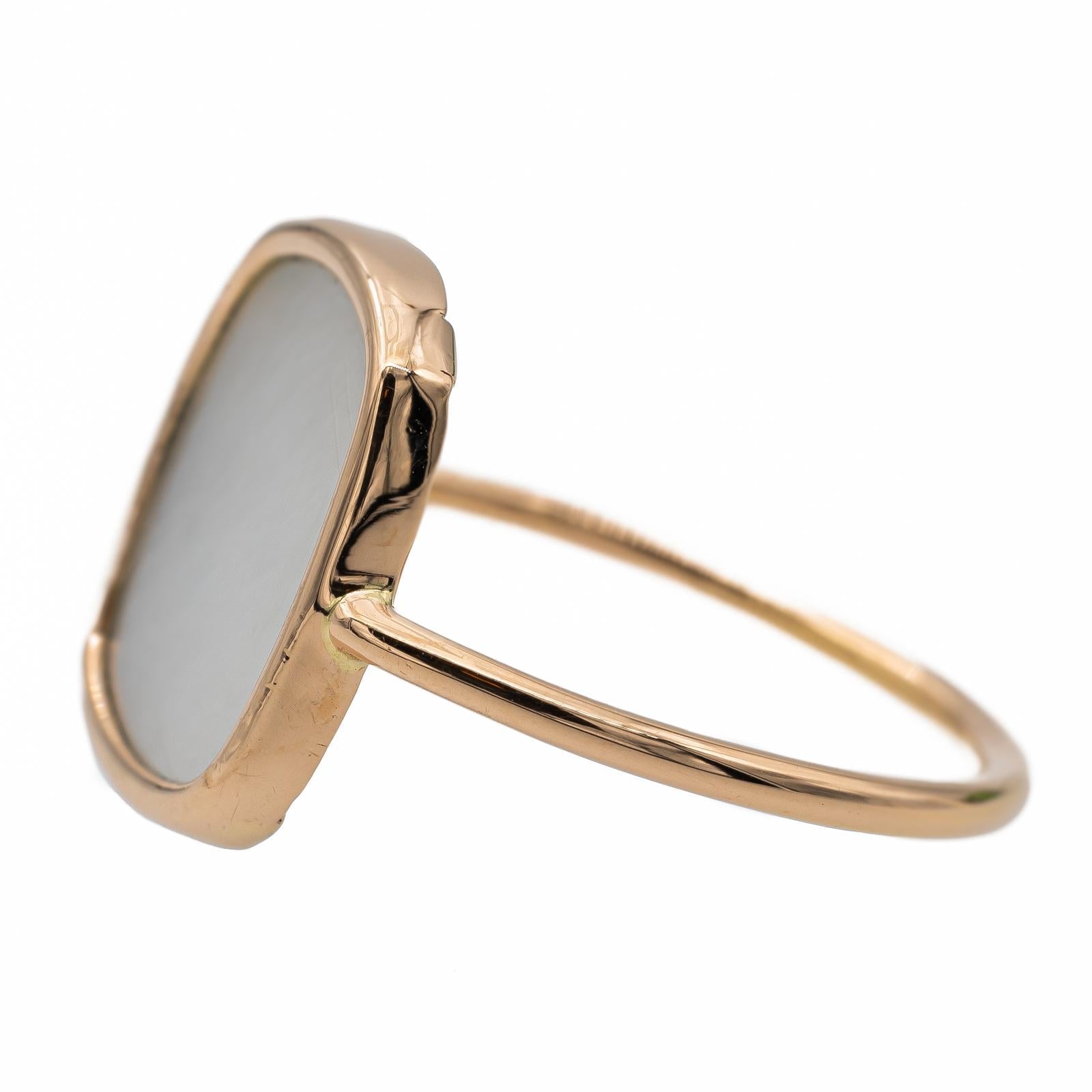 Ginette NY Bague White mop antique Or rose Nacre