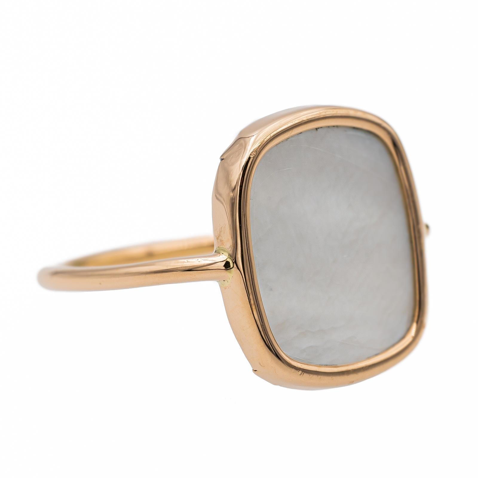 Ginette NY Bague White mop antique Or rose Nacre